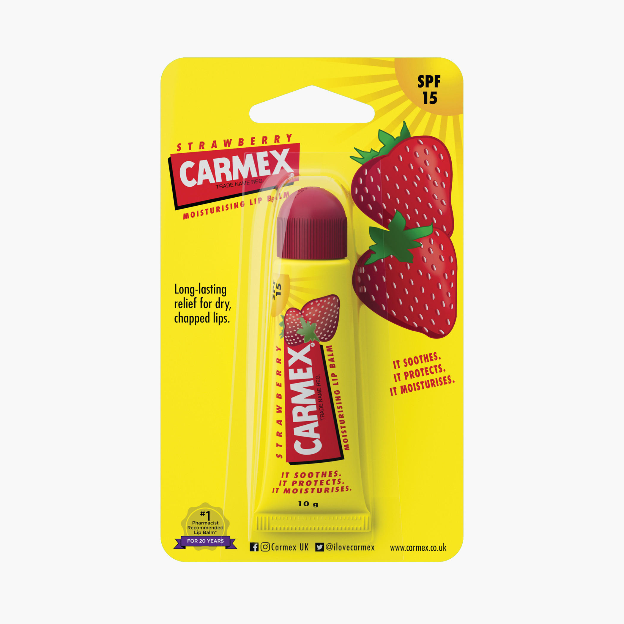Carmex Strawberry Lip Balm Tube - 10 gms-beautyandpersonalcare-skin-lipcare-image-3