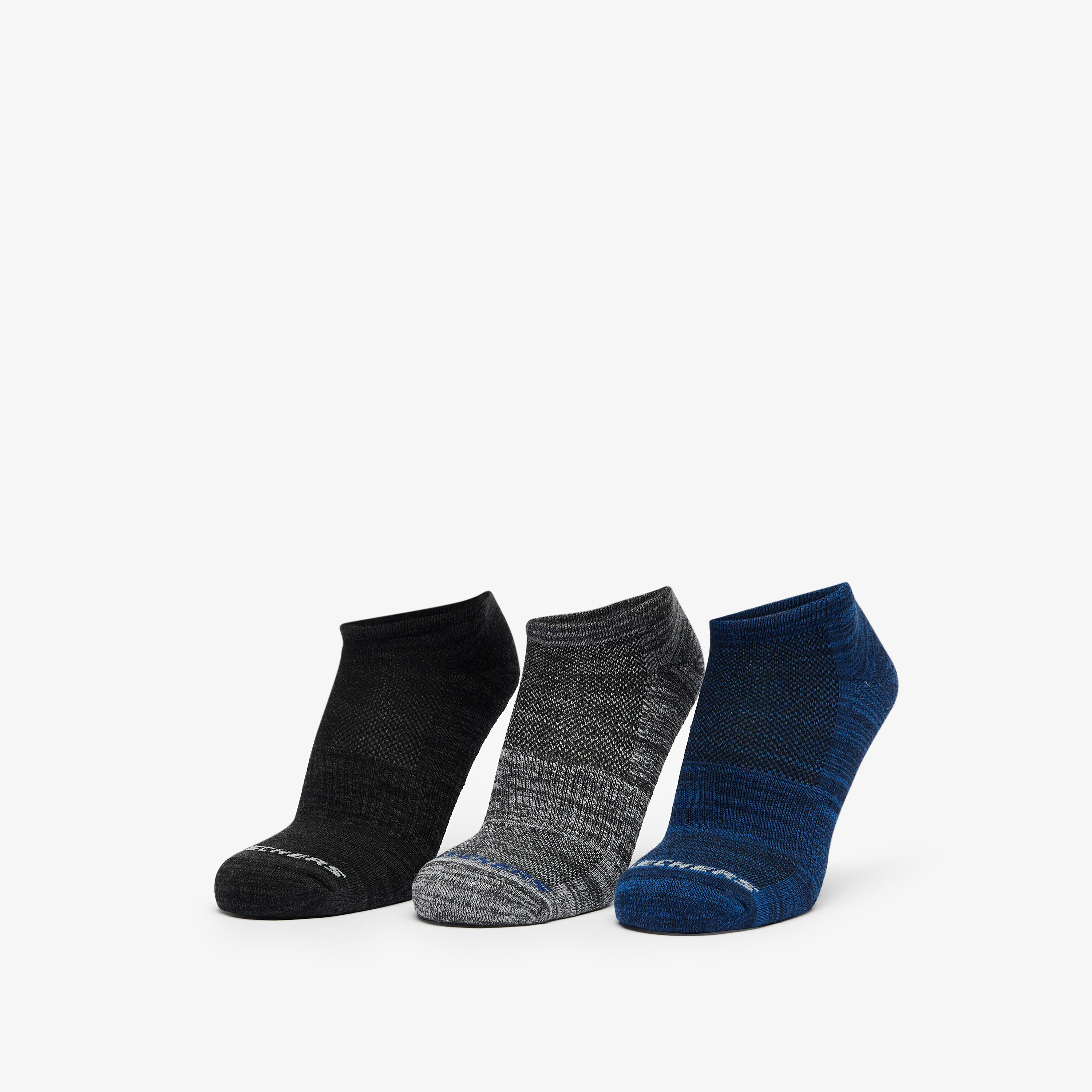 Skechers Textured Ankle Length Sports Socks - Set of 3-men-socks-image-1