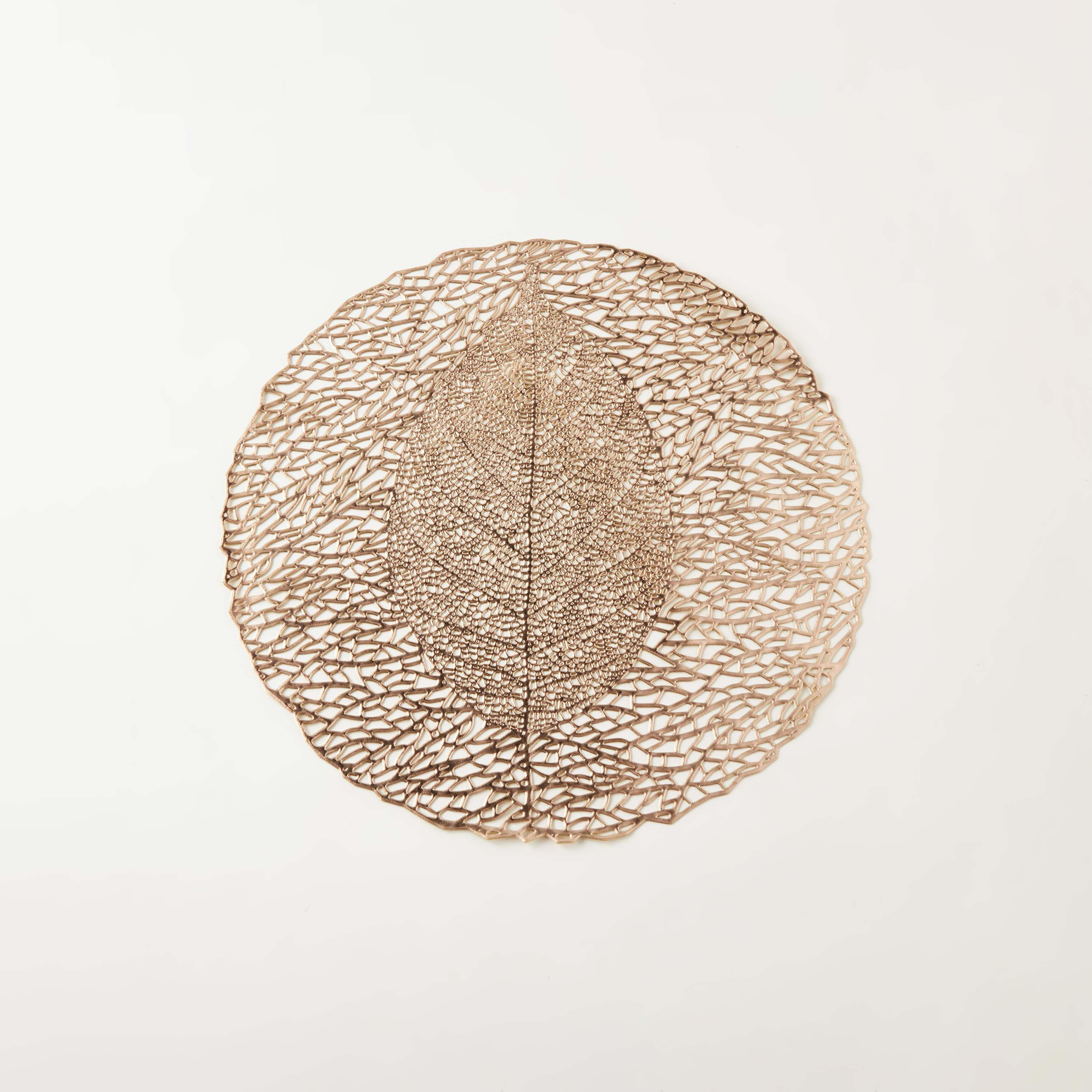 Fig Leaf Circular Cutout Placemat - 38 cms-household-dining-tablelinen-placemats-image-1