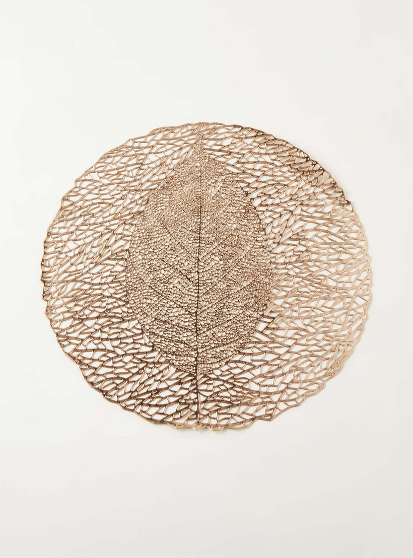 Fig Leaf Circular Cutout Placemat - 38 cms-household-dining-tablelinen-placemats-image-1