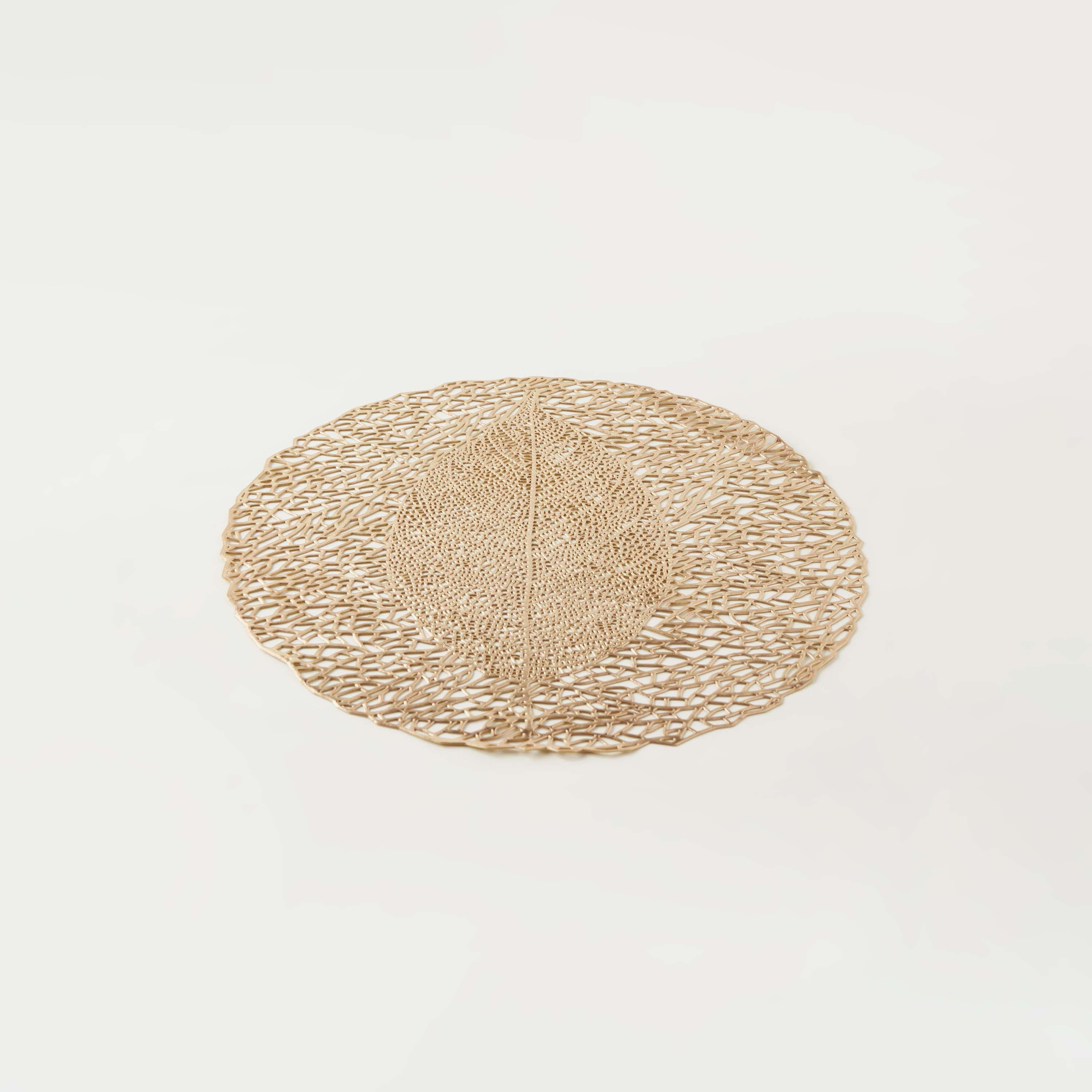 Fig Leaf Circular Cutout Placemat - 38 cms-household-dining-tablelinen-placemats-image-2