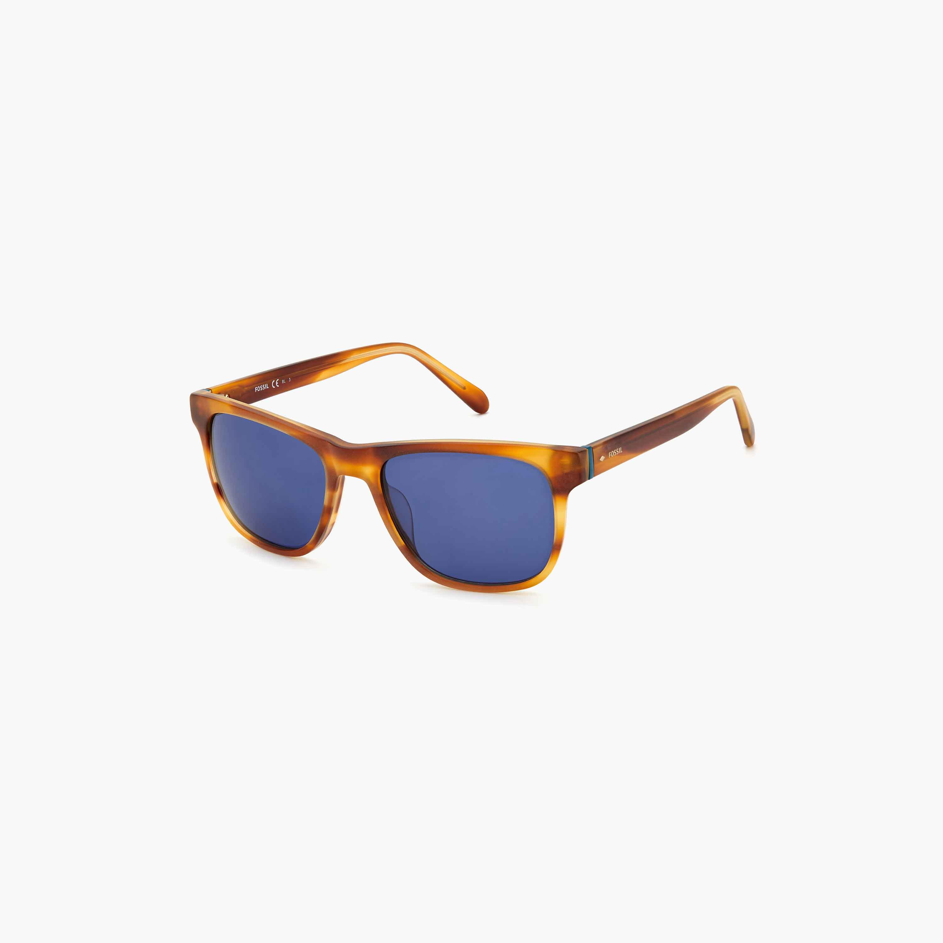 Fossil Men's UV Protected Blue Lens 55 mm Square Sunglasses | 204426-men-sunglasses-image-1