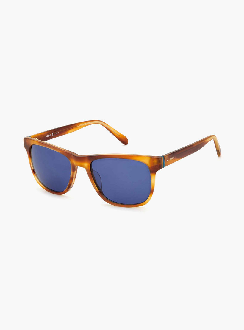 Fossil Men's UV Protected Blue Lens 55 mm Square Sunglasses | 204426-men-sunglasses-image-1