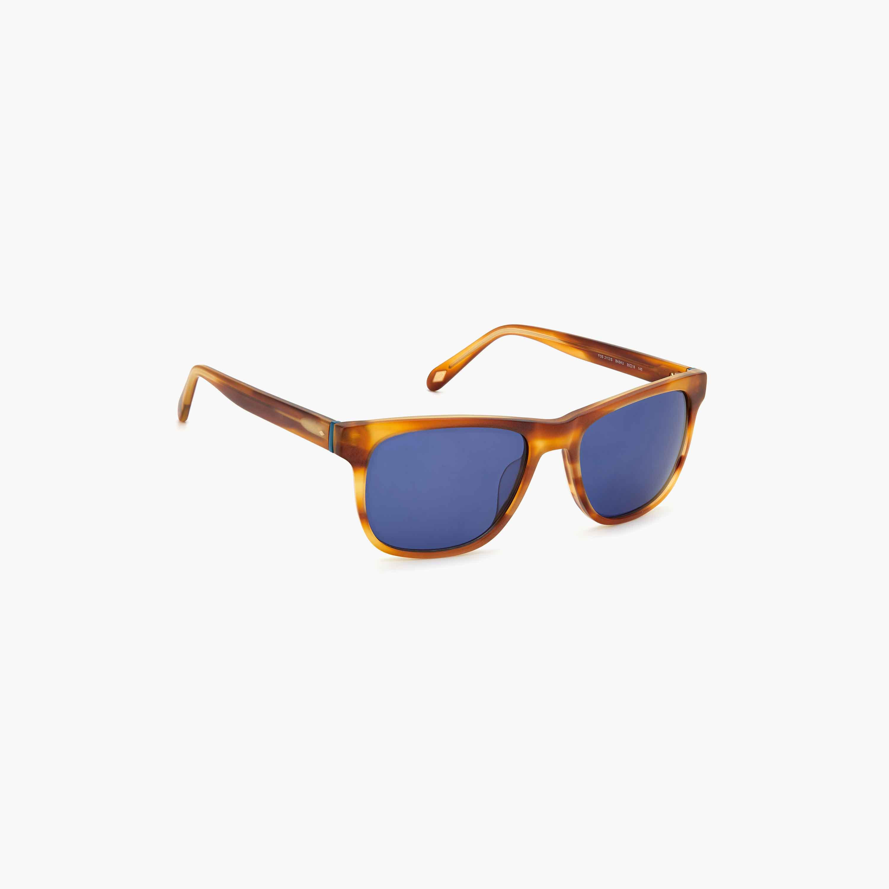 Fossil Men's UV Protected Blue Lens 55 mm Square Sunglasses | 204426-men-sunglasses-image-2
