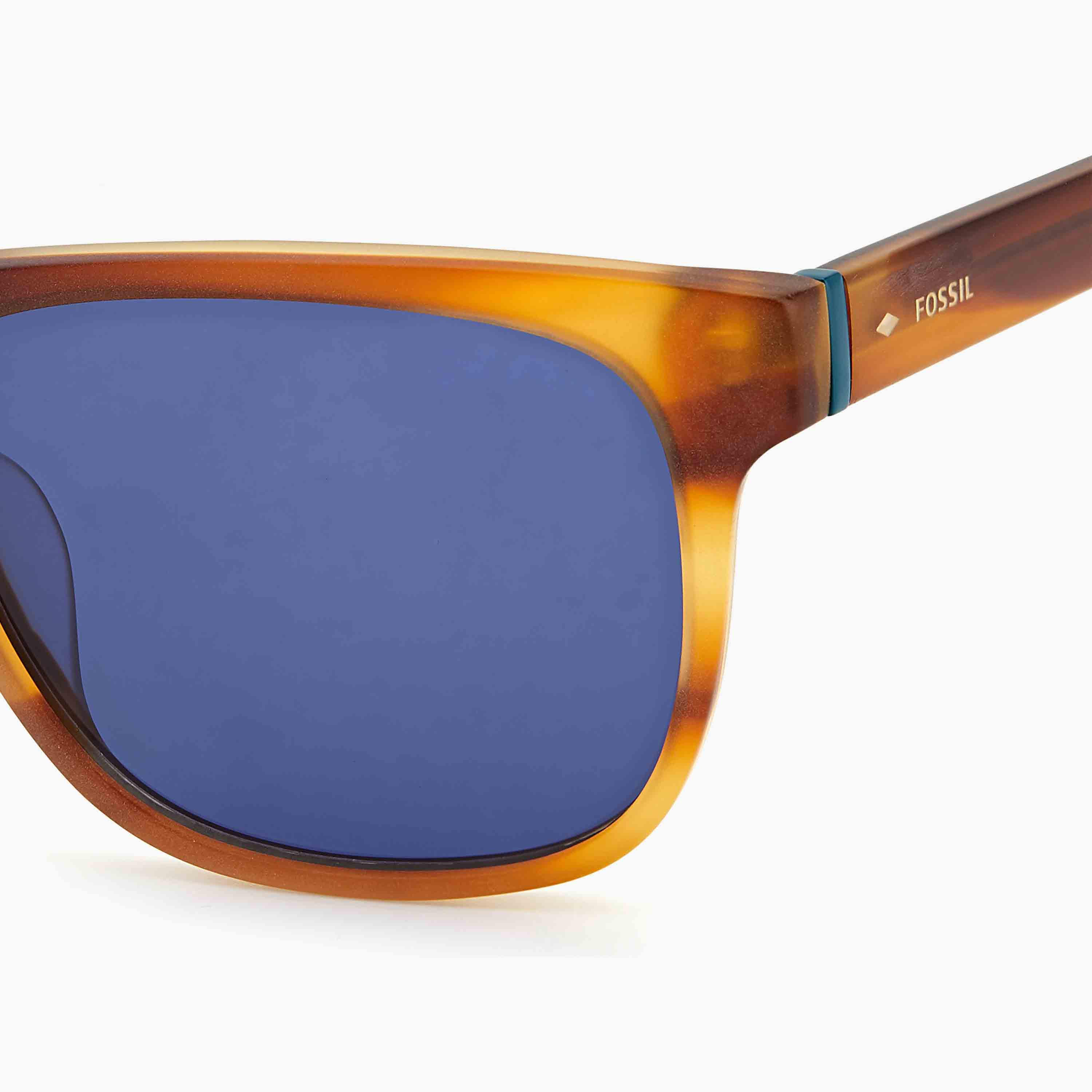 Fossil Men's UV Protected Blue Lens 55 mm Square Sunglasses | 204426-men-sunglasses-image-4