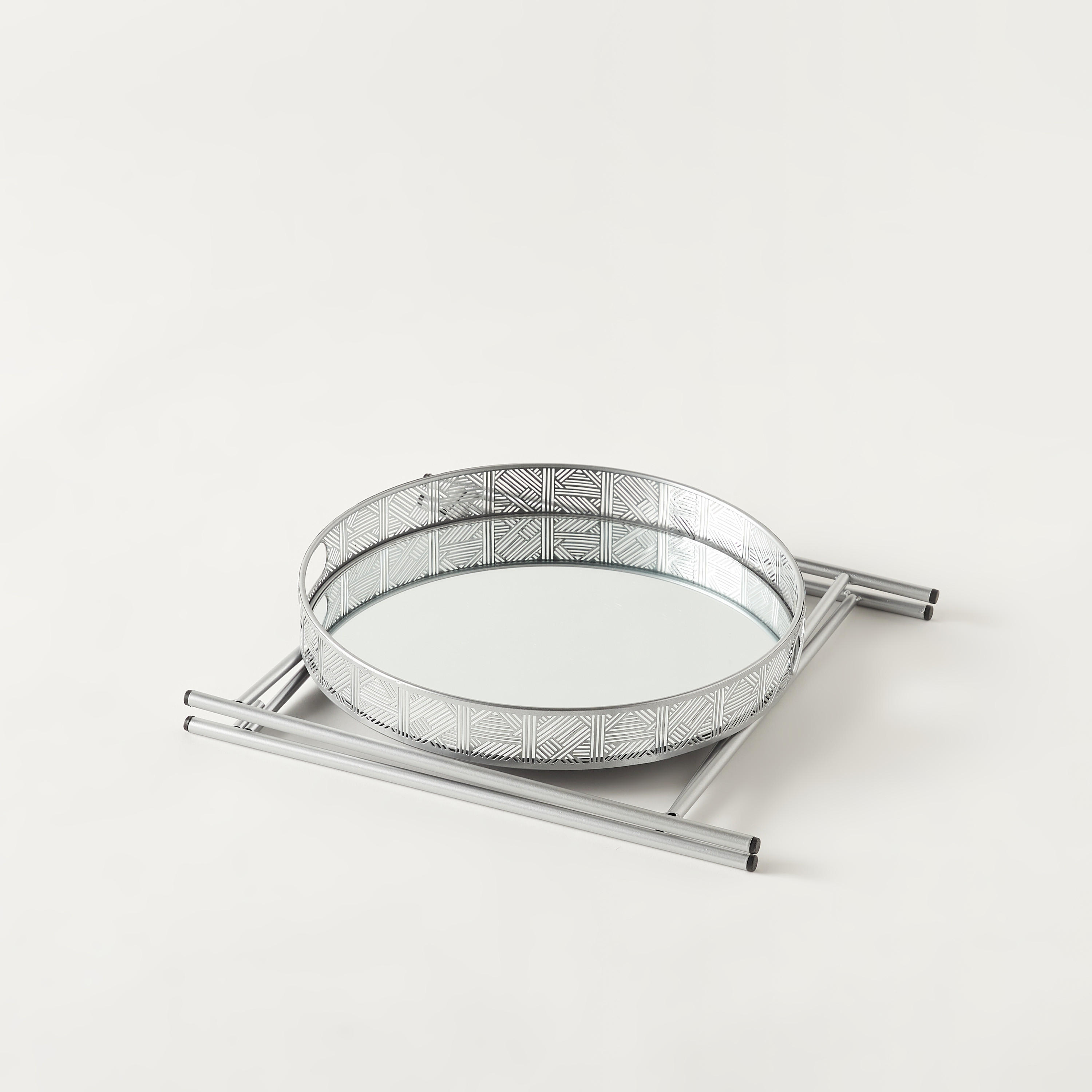 Metallic Accent Table with Mirror - 42x42x47 cms-furniture-livingroom-sideandendtables-image-6