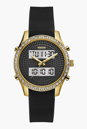 Guess Women Silicone Black Strap Analog/Digital Watch - W0818L2 | 39 mm-women-image-1