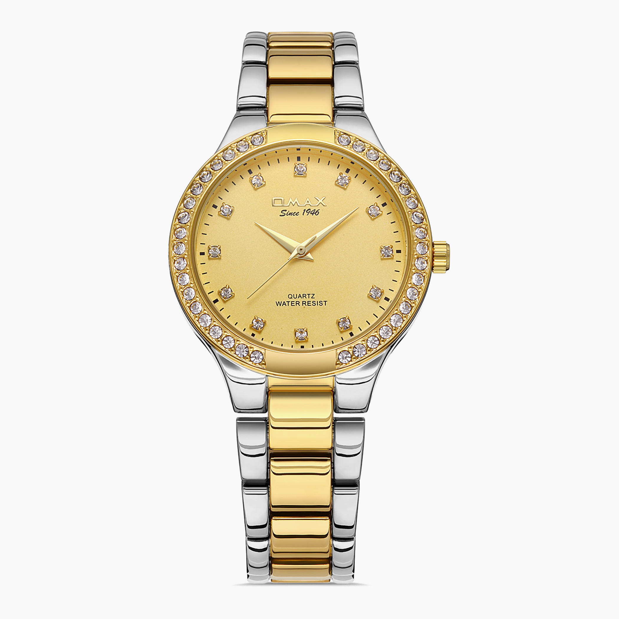 Omax Women Silver & Gold Strap Analog Watch - 00JDP034N001-women-watchesandjewellery-watches-image-1