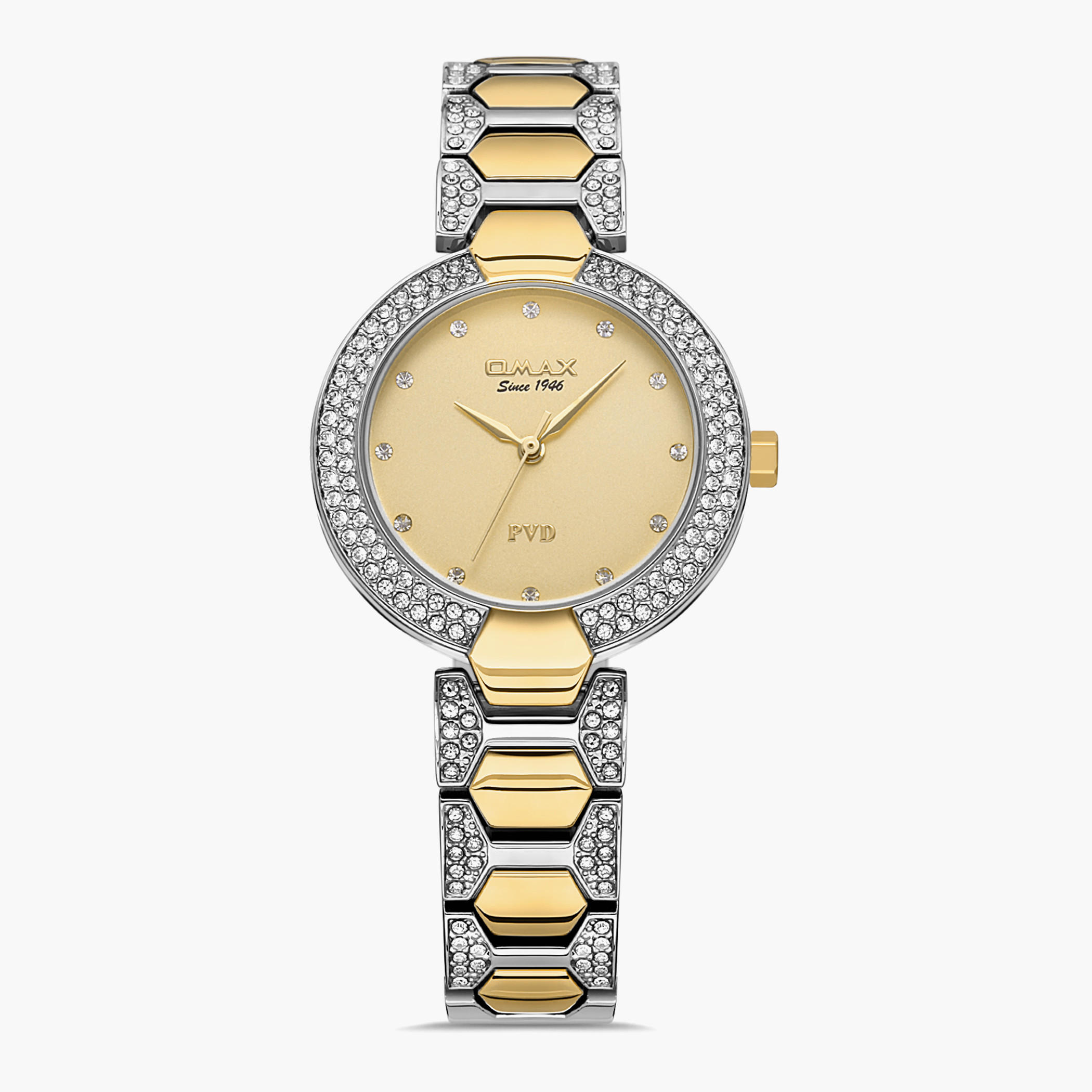 ساعة اوماكس التناظرية للنساء بسوار فضي وذهبي بعقارب - 00JSS004N001-women-watchesandjewellery-watches-image-1