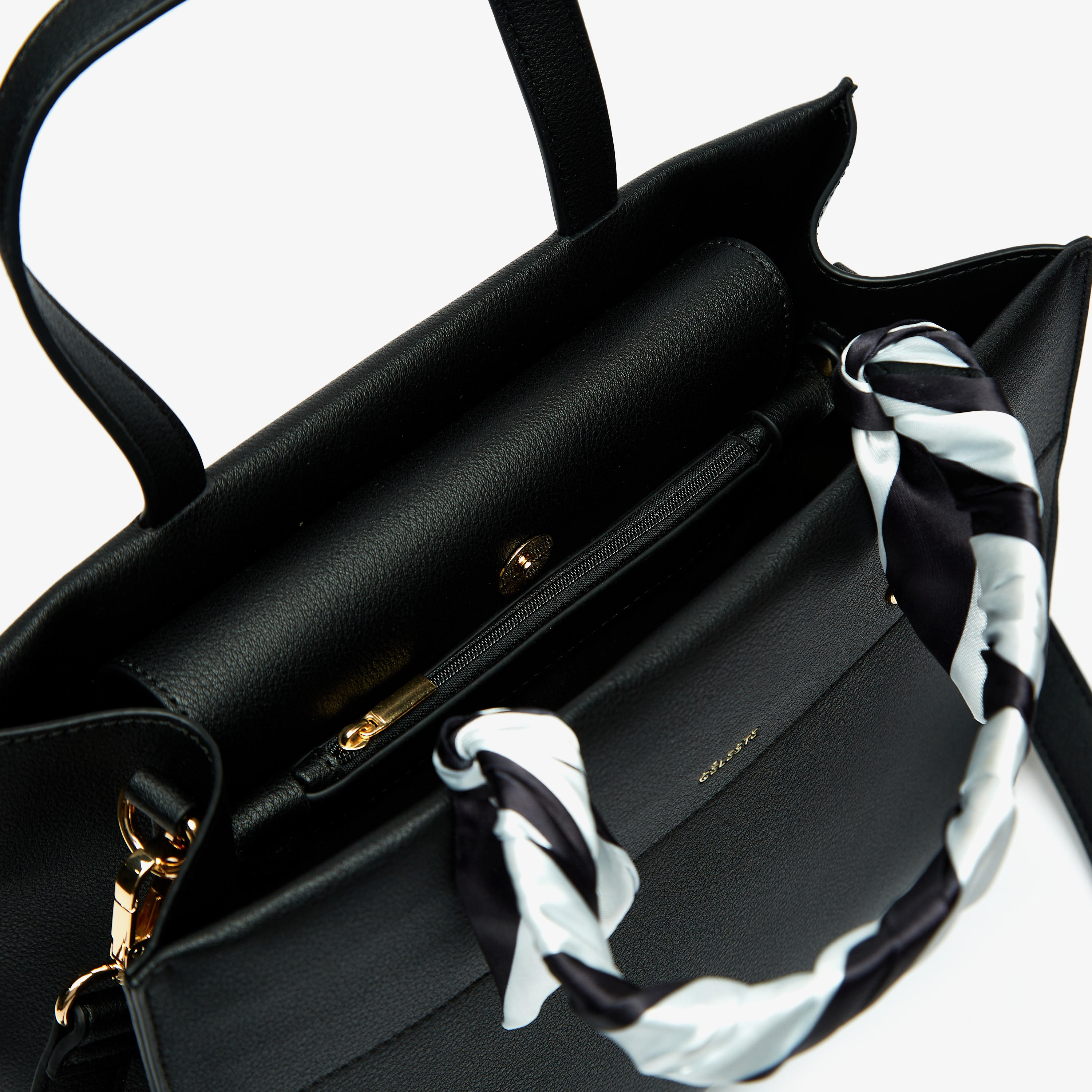 شنطة توتي سادة بمقبض مزدوج ووشاح من سيليست-women-bagsandwallets-handbags-image-6