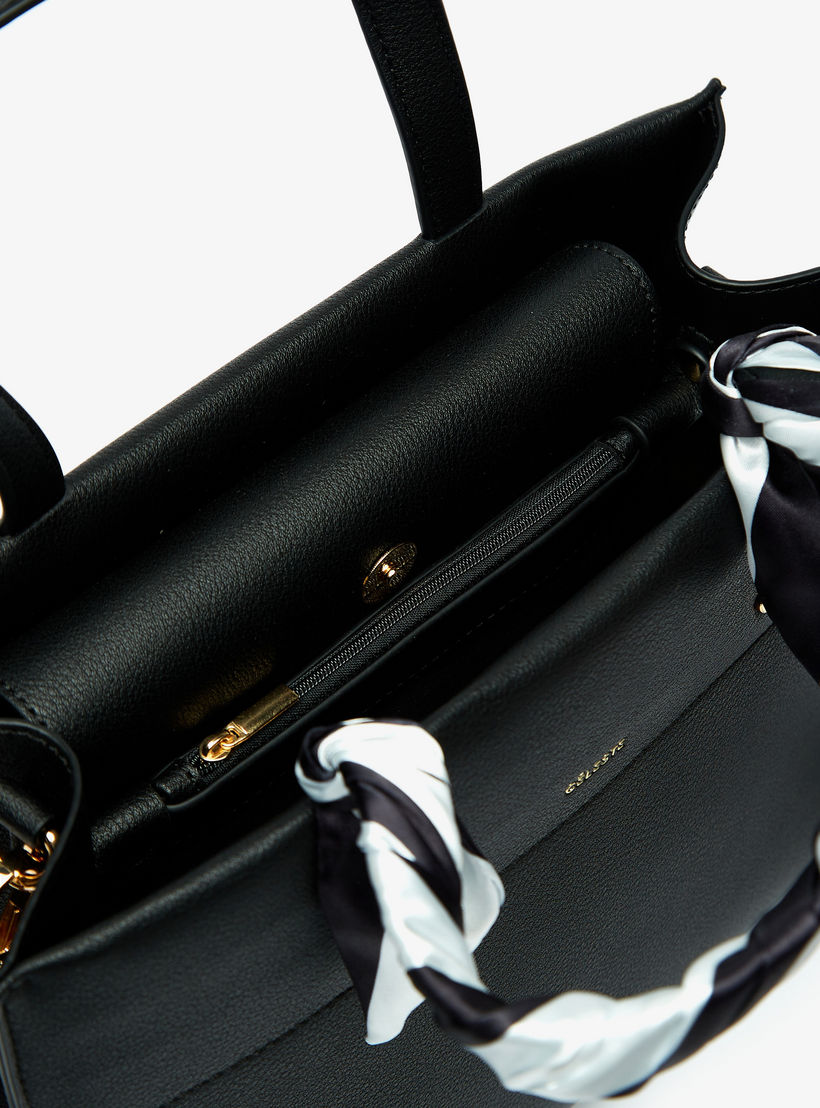 شنطة توتي سادة بمقبض مزدوج ووشاح من سيليست-women-bagsandwallets-handbags-image-6
