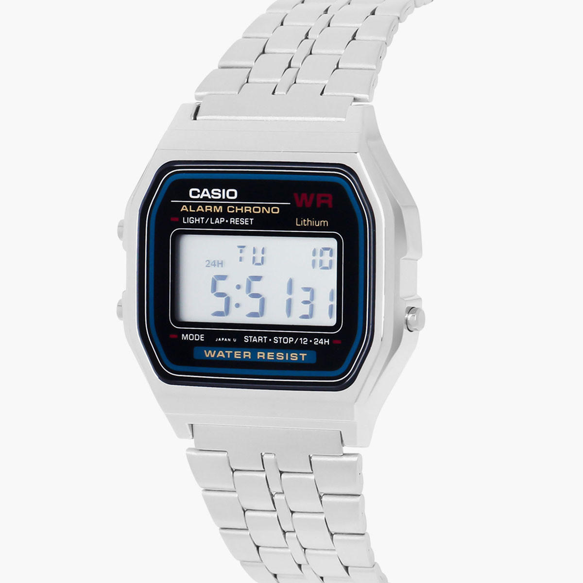 Casio Unisex Stainless Steel Silver Strap Digital Watch - A159WA-N1DF-men-watchesandjewellery-watches-image-2
