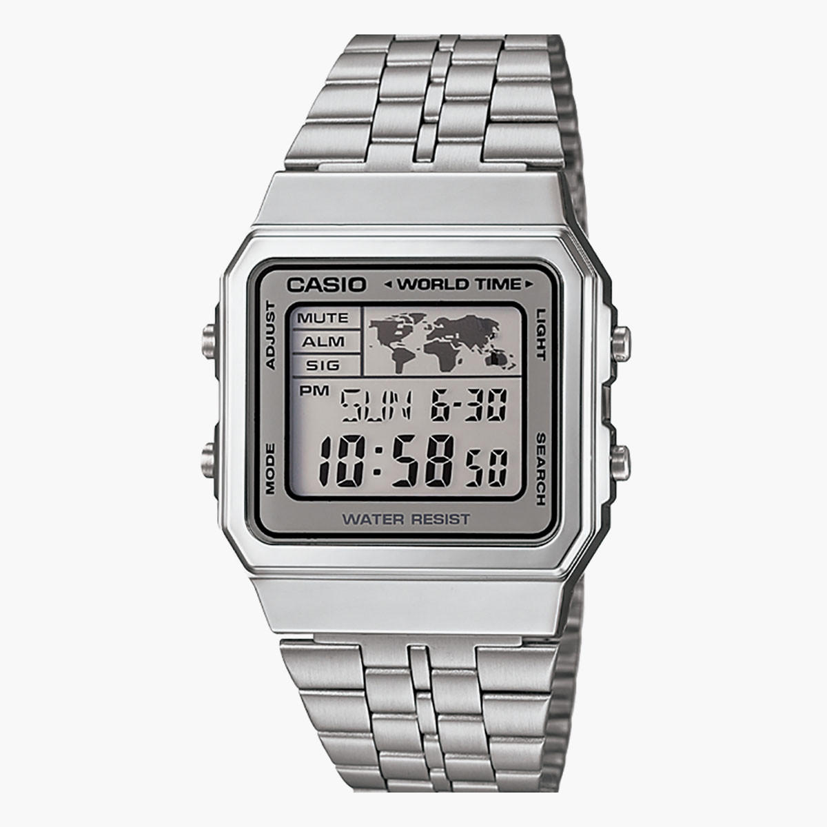 Casio Unisex Stainless Steel Silver Strap Digital Watch - A500WA-7DF-men-watchesandjewellery-watches-image-1