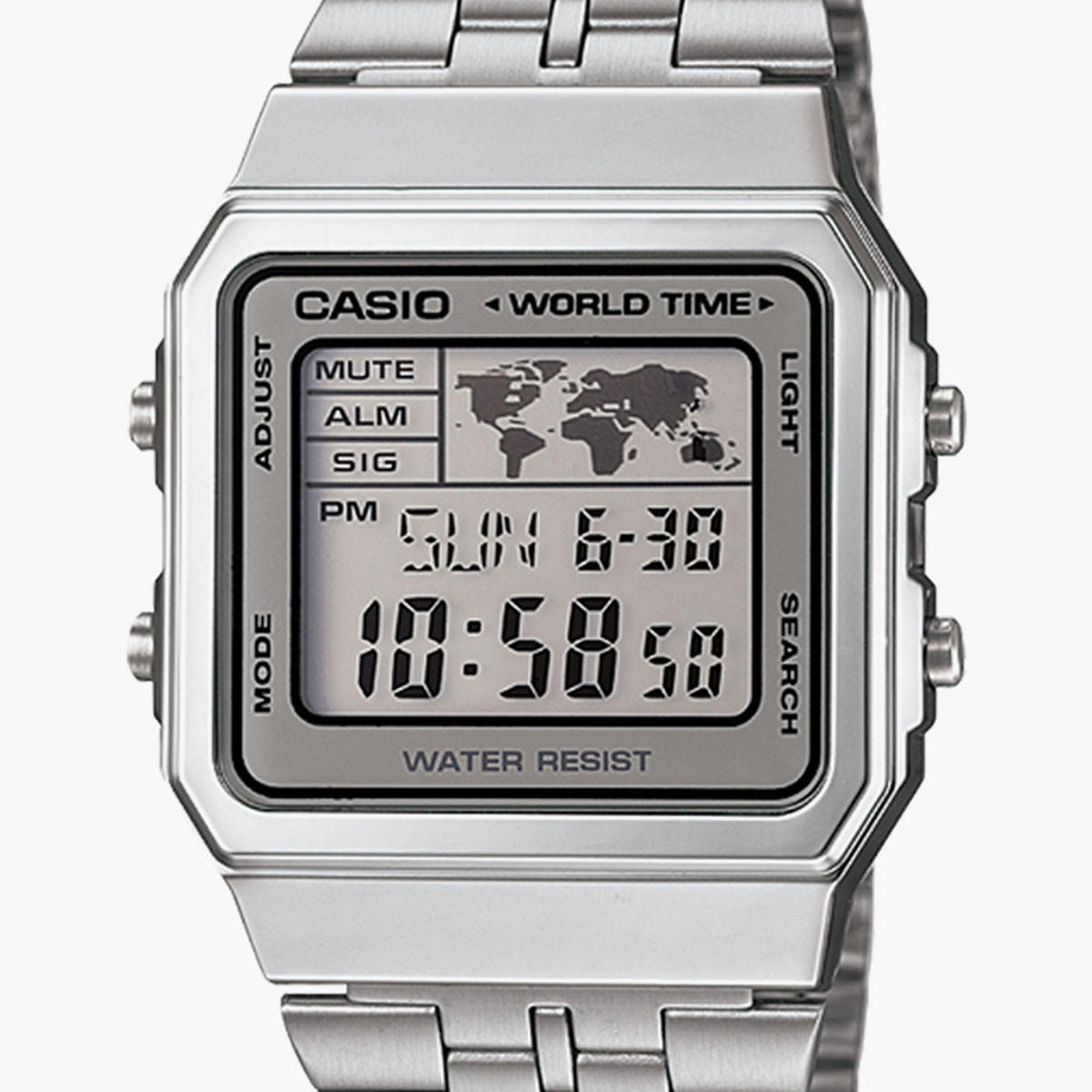 كاسيو ساعة رقمية بسوار فضي من استانليس ستيل للجنسين - A500WA-7DF-men-watchesandjewellery-watches-image-2