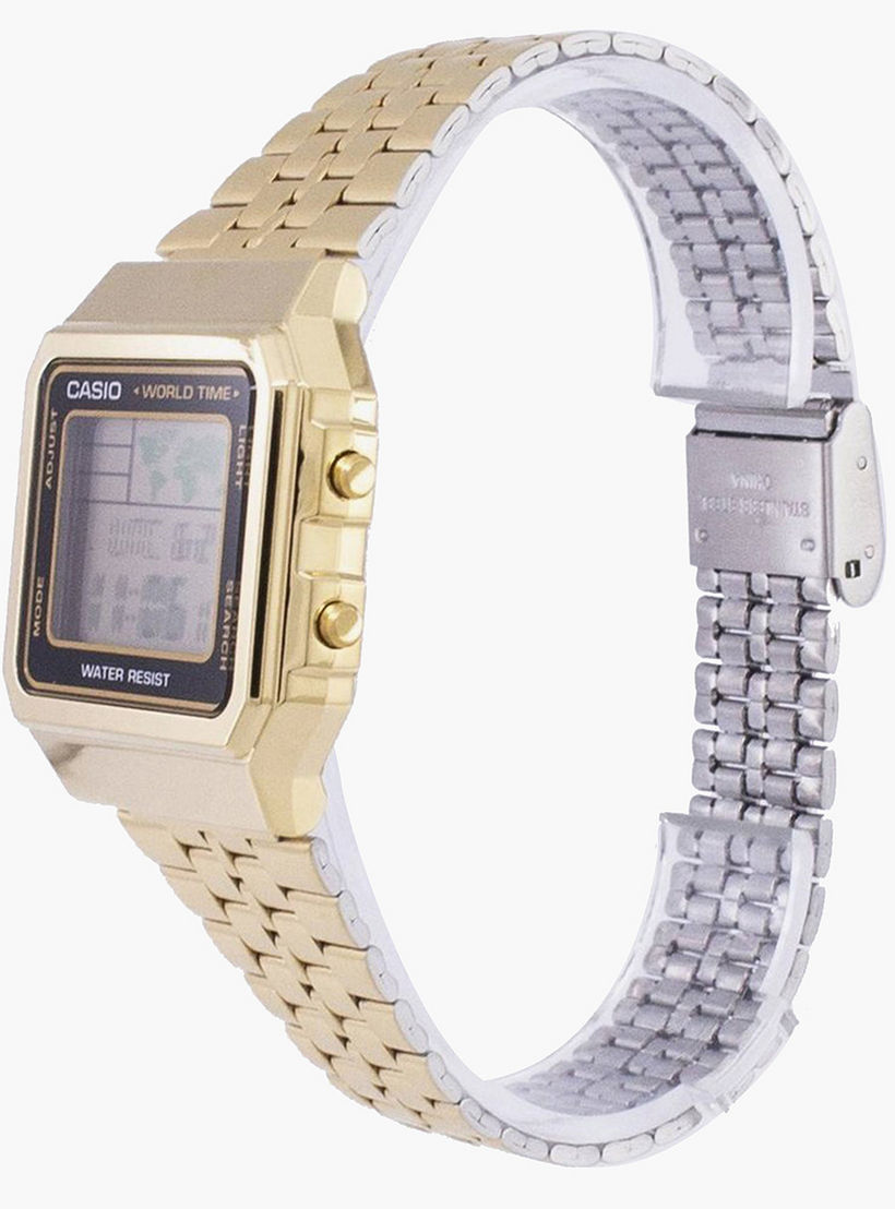 كاسيو ساعة رقمية بسوار ذهبي من استانليس ستيل للجنسين - A500WGA-1DF-men-watchesandjewellery-watches-image-2