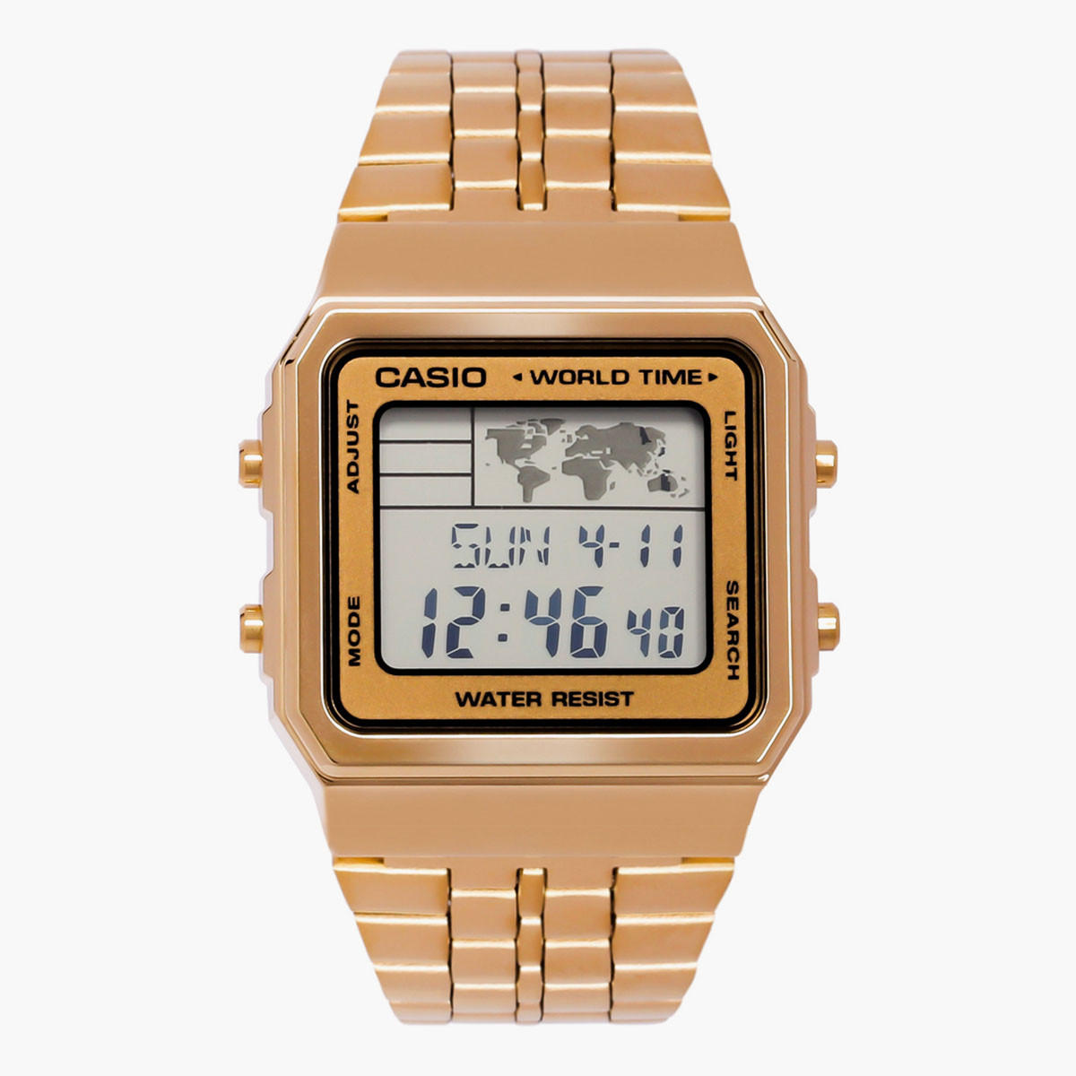 كاسيو ساعة رقمية بسوار ذهبي من استانليس ستيل للجنسين - A500WGA-9DF-men-watchesandjewellery-watches-image-1