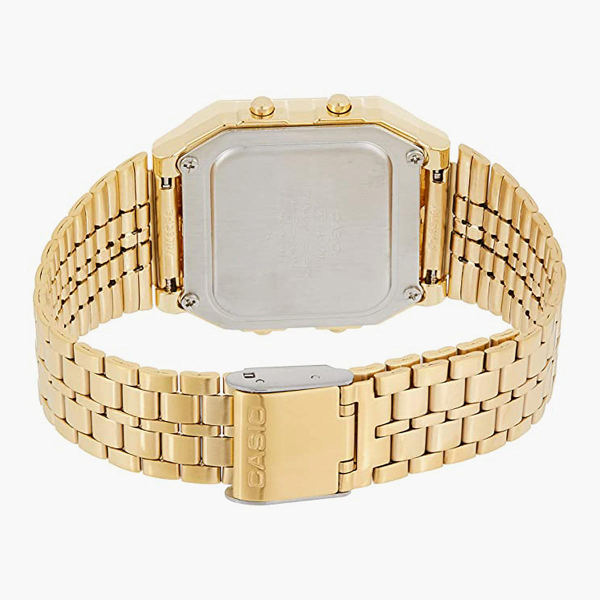 كاسيو ساعة رقمية بسوار ذهبي من استانليس ستيل للجنسين - A500WGA-9DF-men-watchesandjewellery-watches-image-2