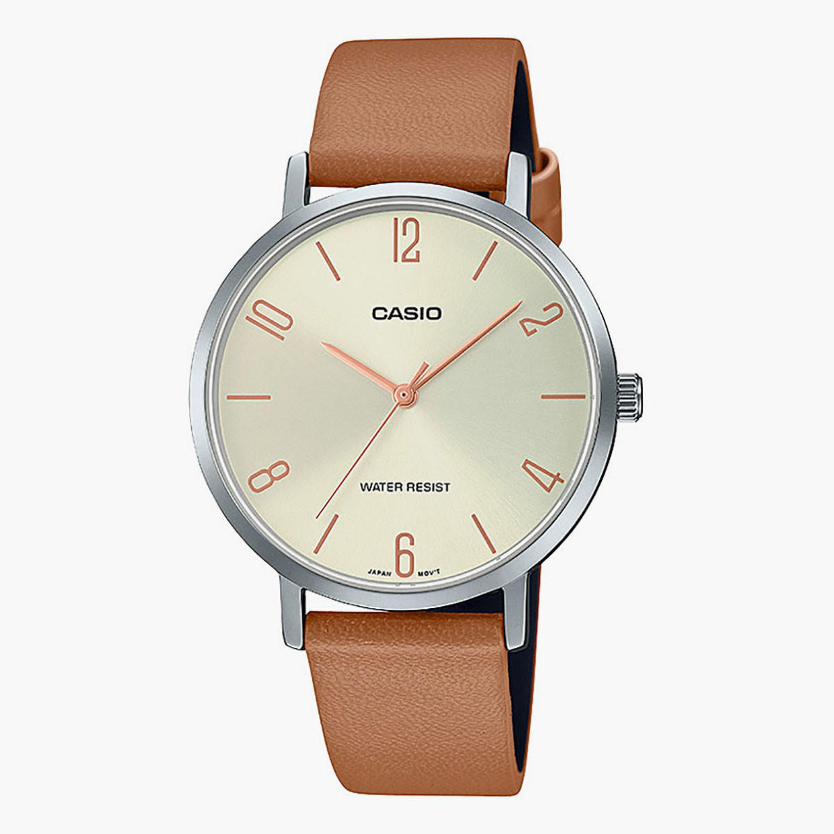 Casio Women Leather Brown Strap Analog Watch - LTP-VT01L-5BUDF-women-watchesandjewellery-watches-image-1