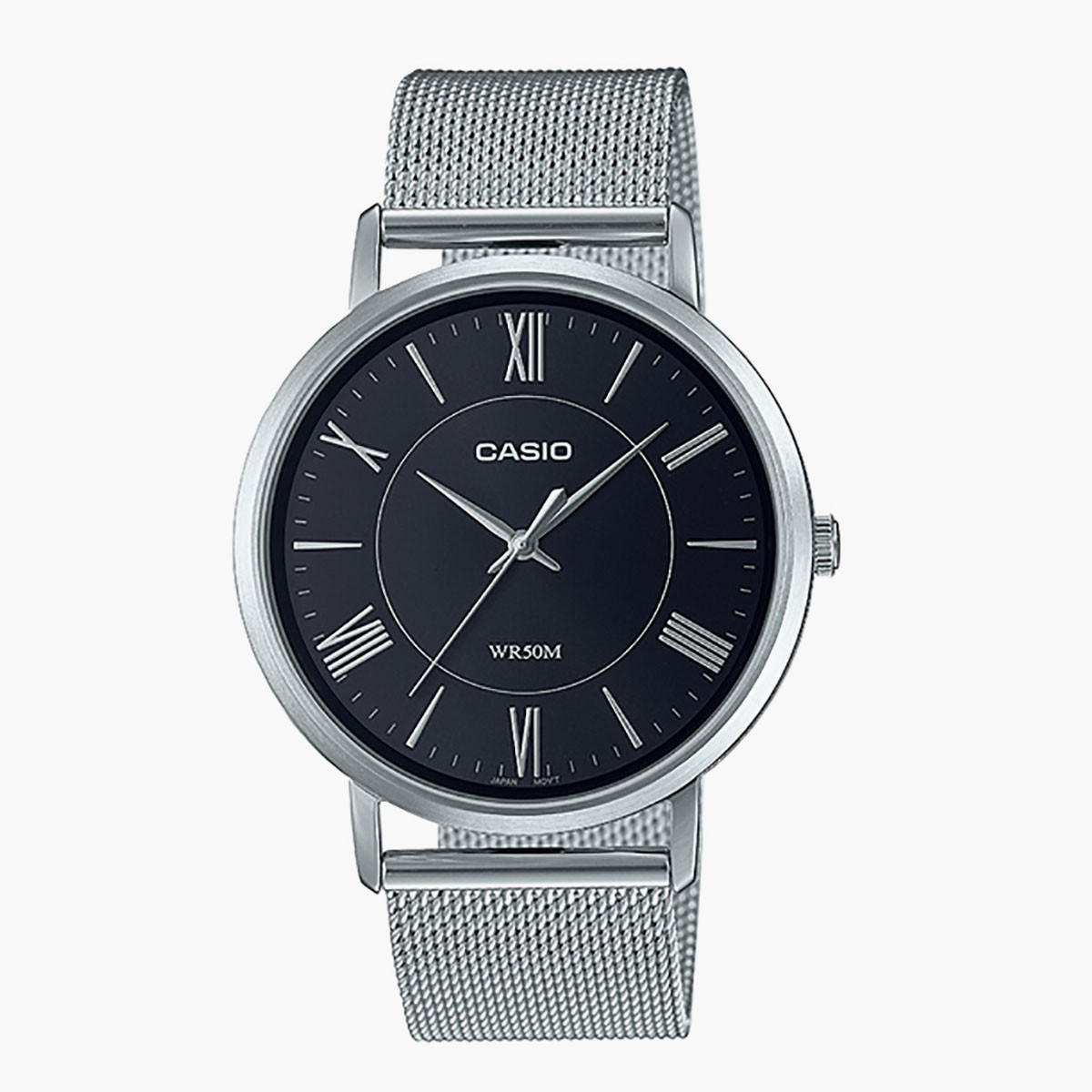 Casio Men Mesh Silver Strap Analog Watch - MTP-B110M-1AVDF-men-watchesandjewellery-watches-image-1