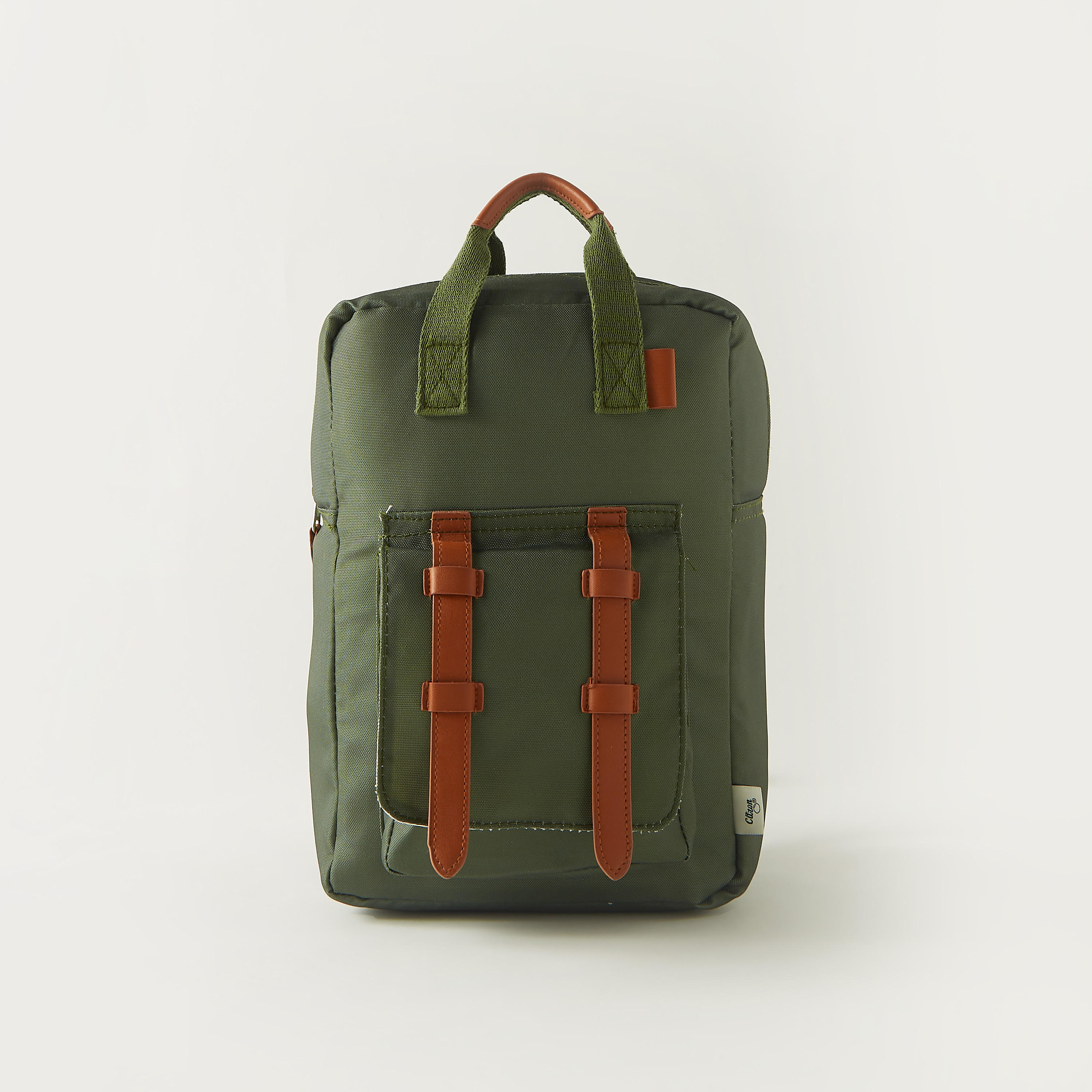Solid Backpack with Adjustable Shoulder Straps and Zip Closure-school-bagsandbackpacks-backpacks-image-1