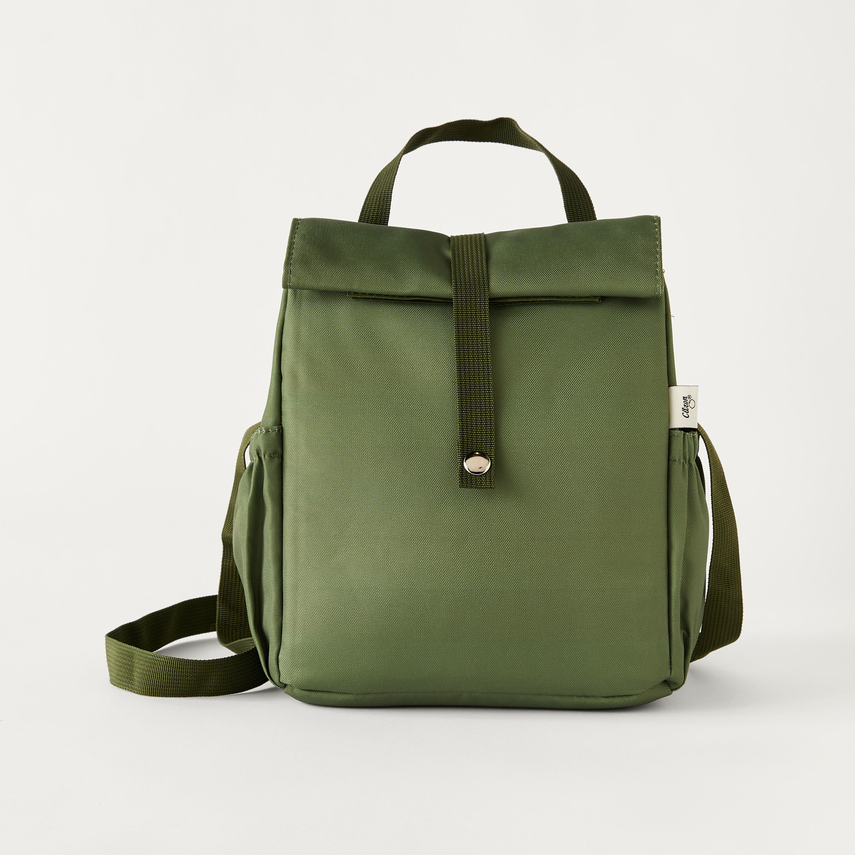 Citron Solid Lunch Bag with Detachable Strap and Snap Button Closure-school-lunchessentials-lunchbags-image-1