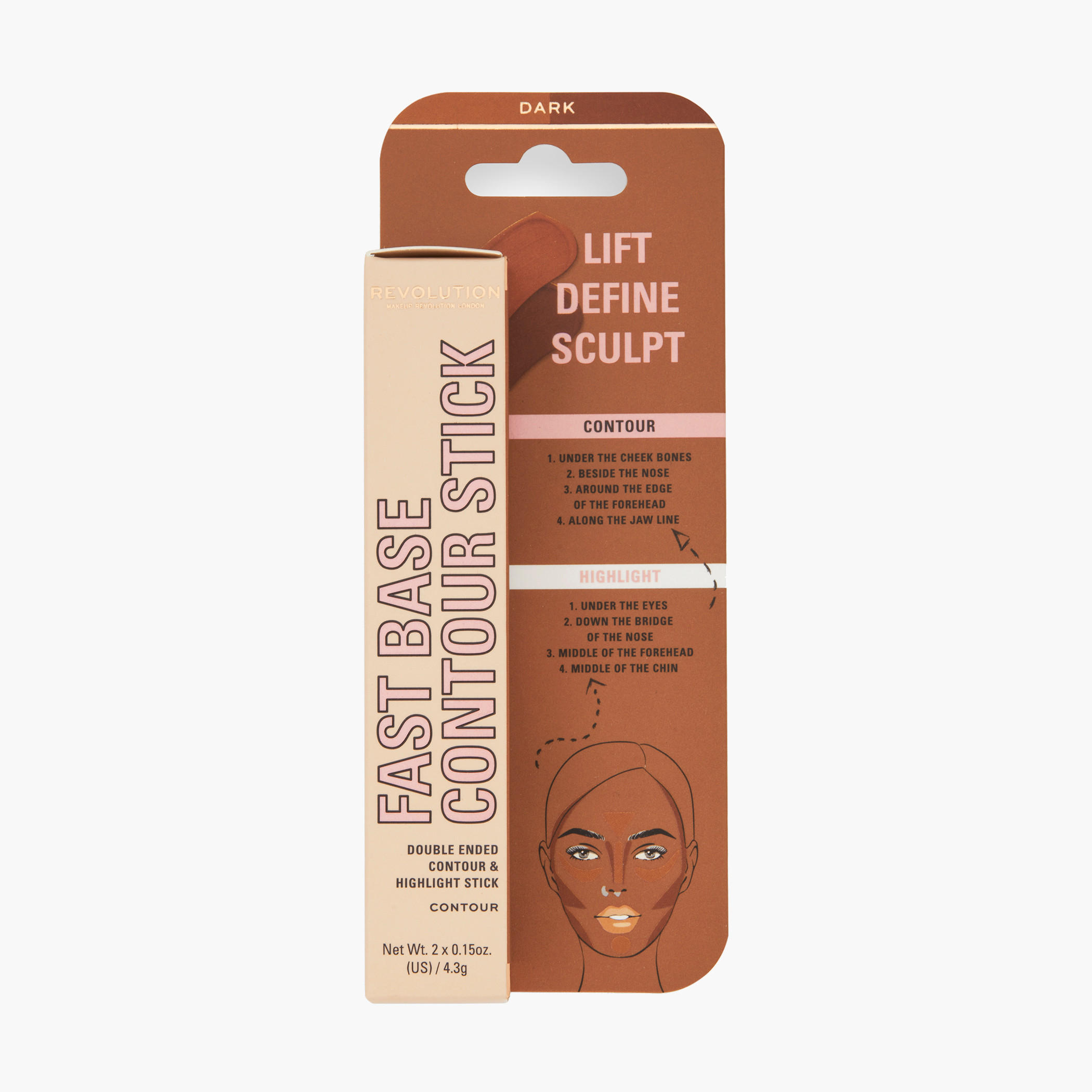 Makeup Revolution Fast Base Contour and Highlight Stick - 4.3 gms-beautyandpersonalcare-makeup-face-highlighters-image-1