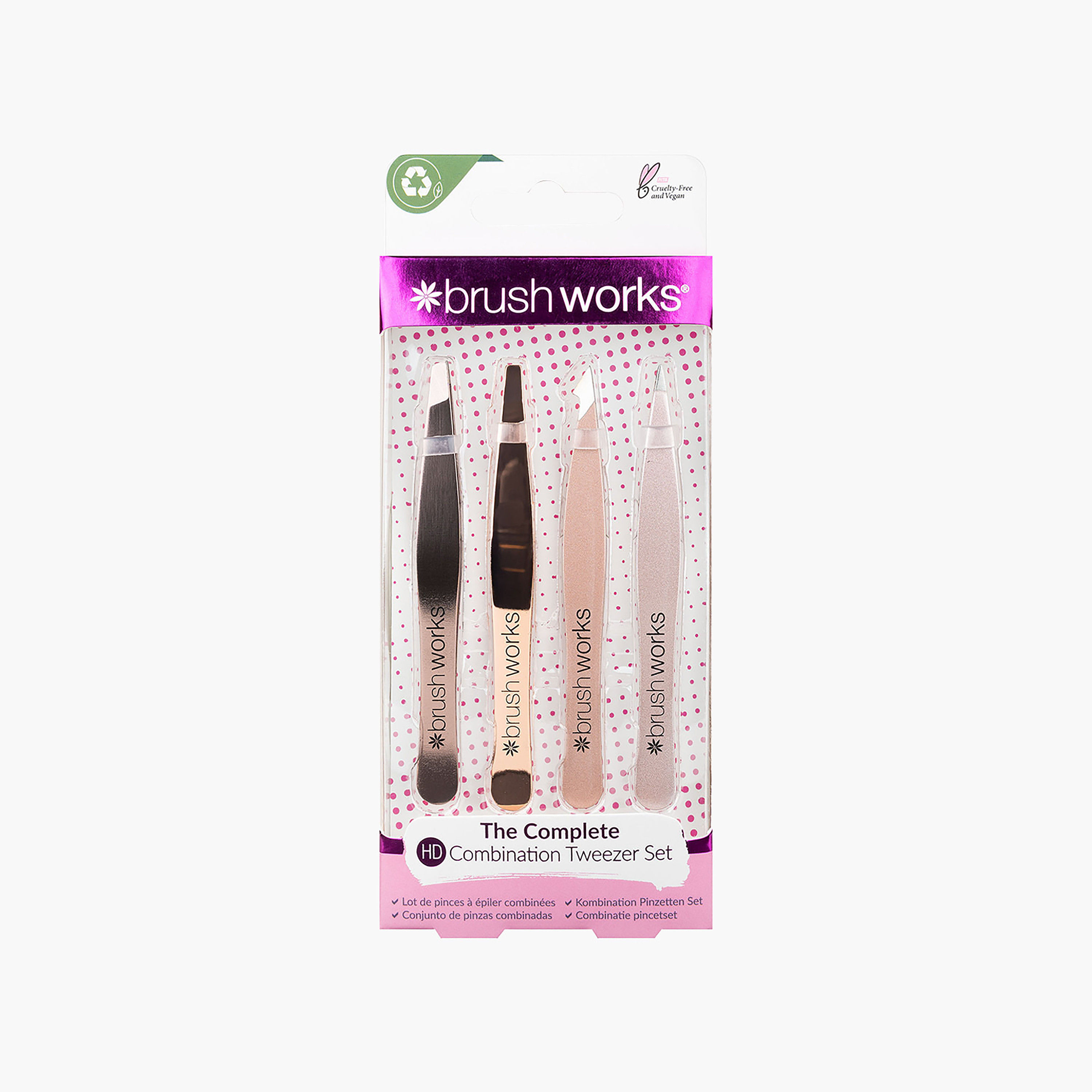 Brushworks 4-Piece Tweezer Set-beautyandpersonalcare-makeup-brushesandaccessories-accessories-image-1
