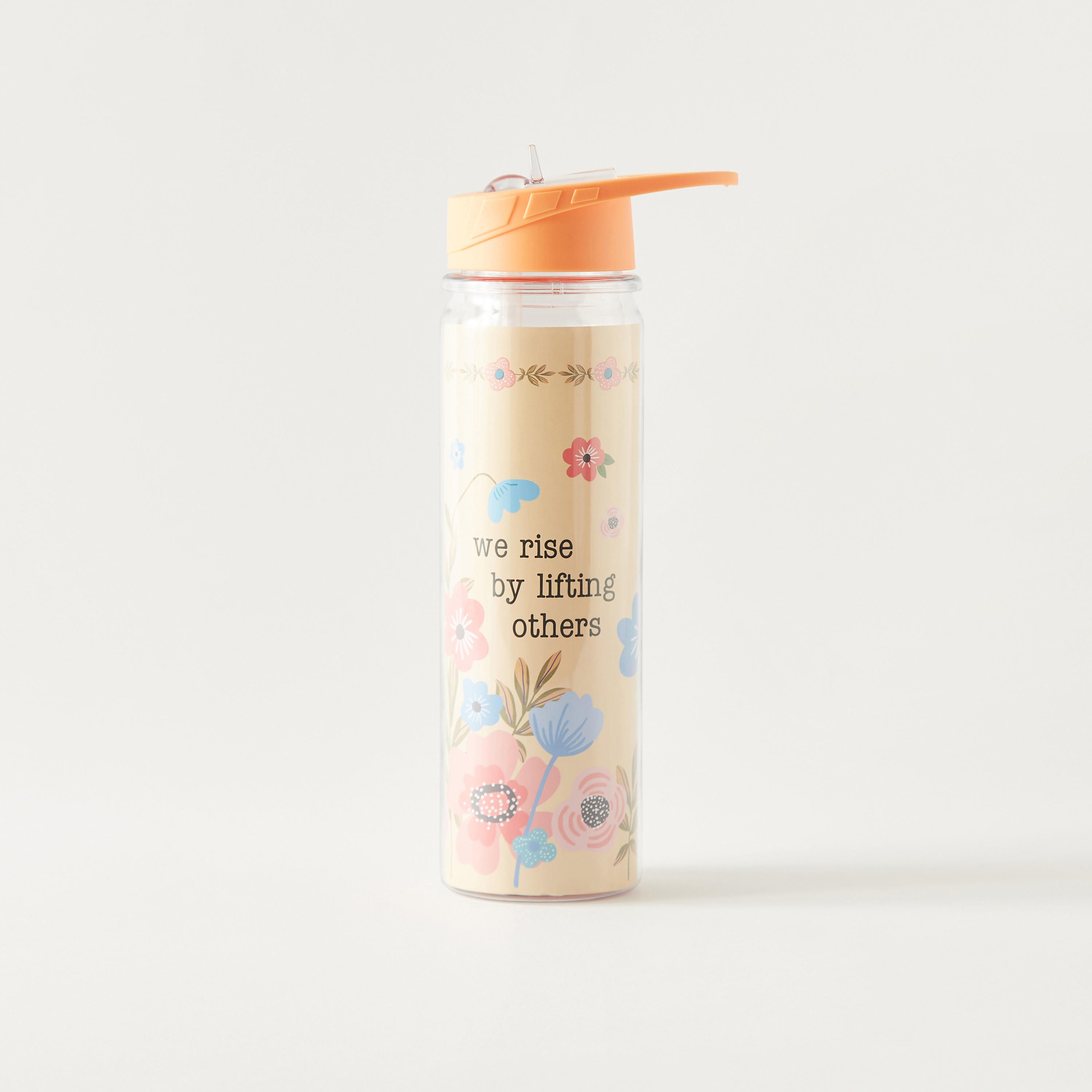 Typographic Print Sipper Water Bottle with Screw Lid - 550 ml-school-waterbottles-image-1