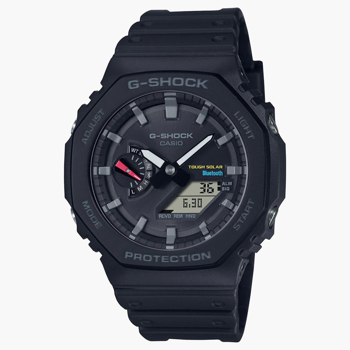 ساعة انالوج-رقمية من جي شوك للرجال بسوار راتنج مع لون اسود - GA-B2100-1ADR-men-watchesandjewellery-watches-image-1