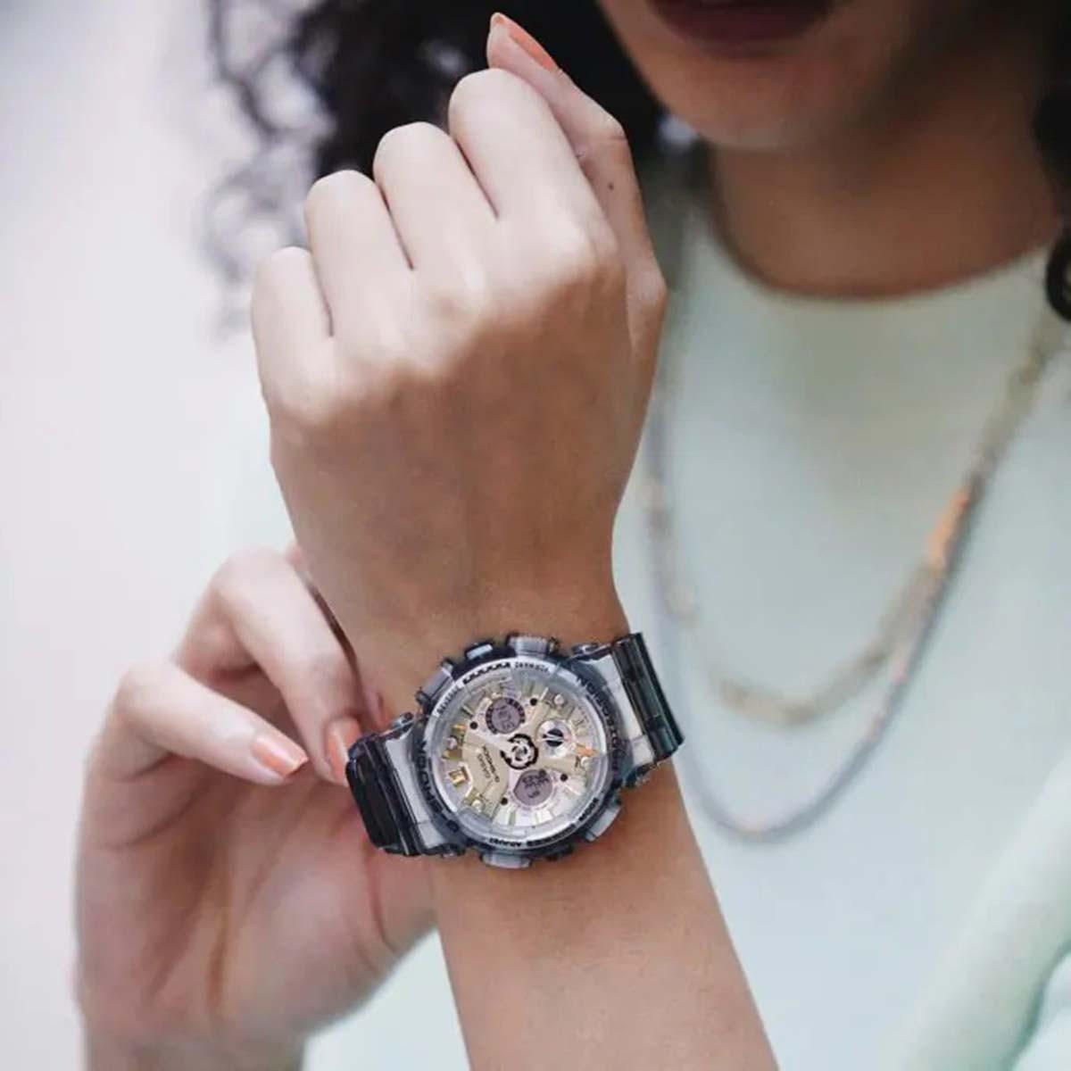 ساعة انالوج-رقمية من جي شوك للجنسين بسوار راتنج مع لون اخضر - GMA-S120GS-3ADR-men-watchesandjewellery-watches-image-8