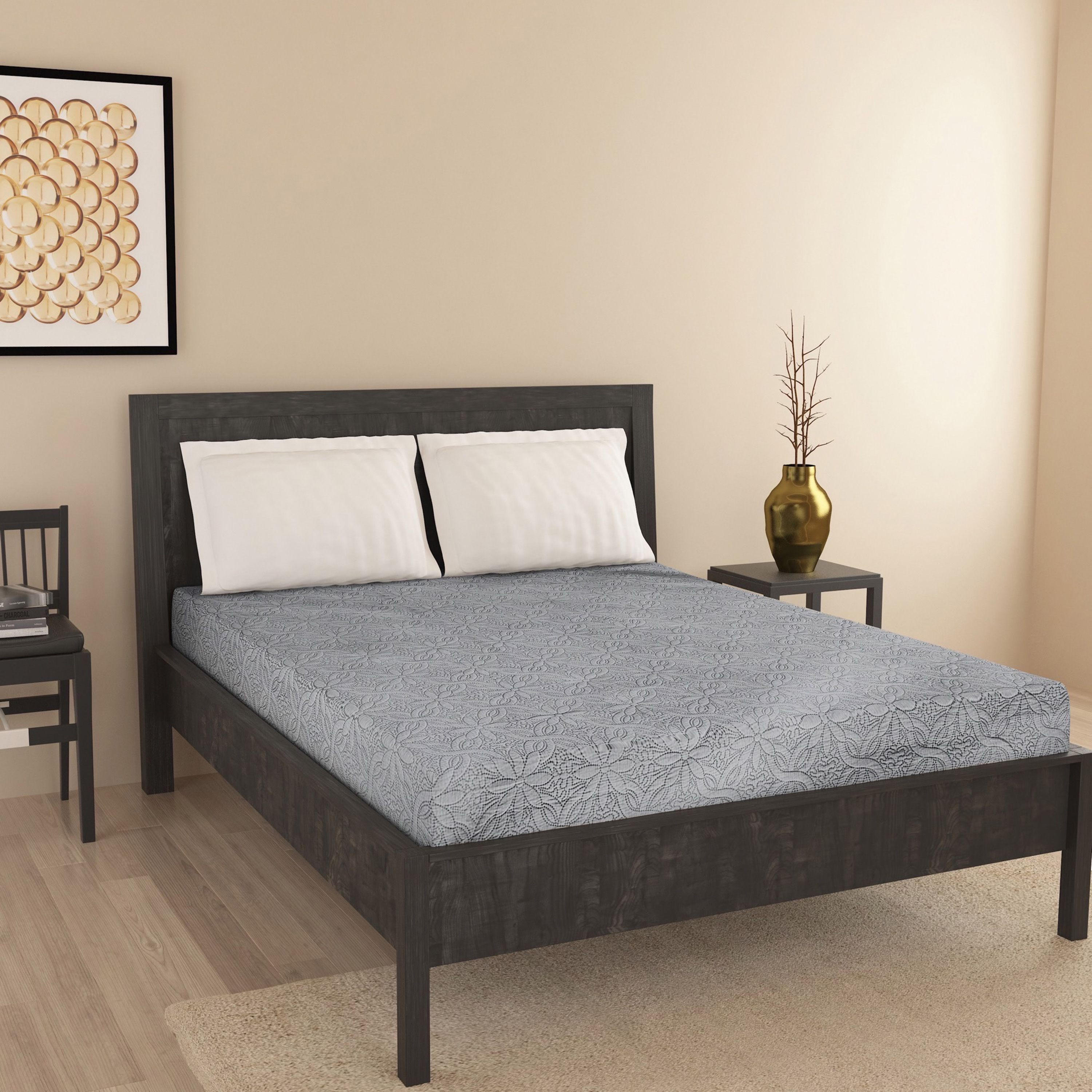 Floral Embroidered King Bedspread - 220x240 cms-household-bedding-comfortersandbedspreads-bedspreads-image-1