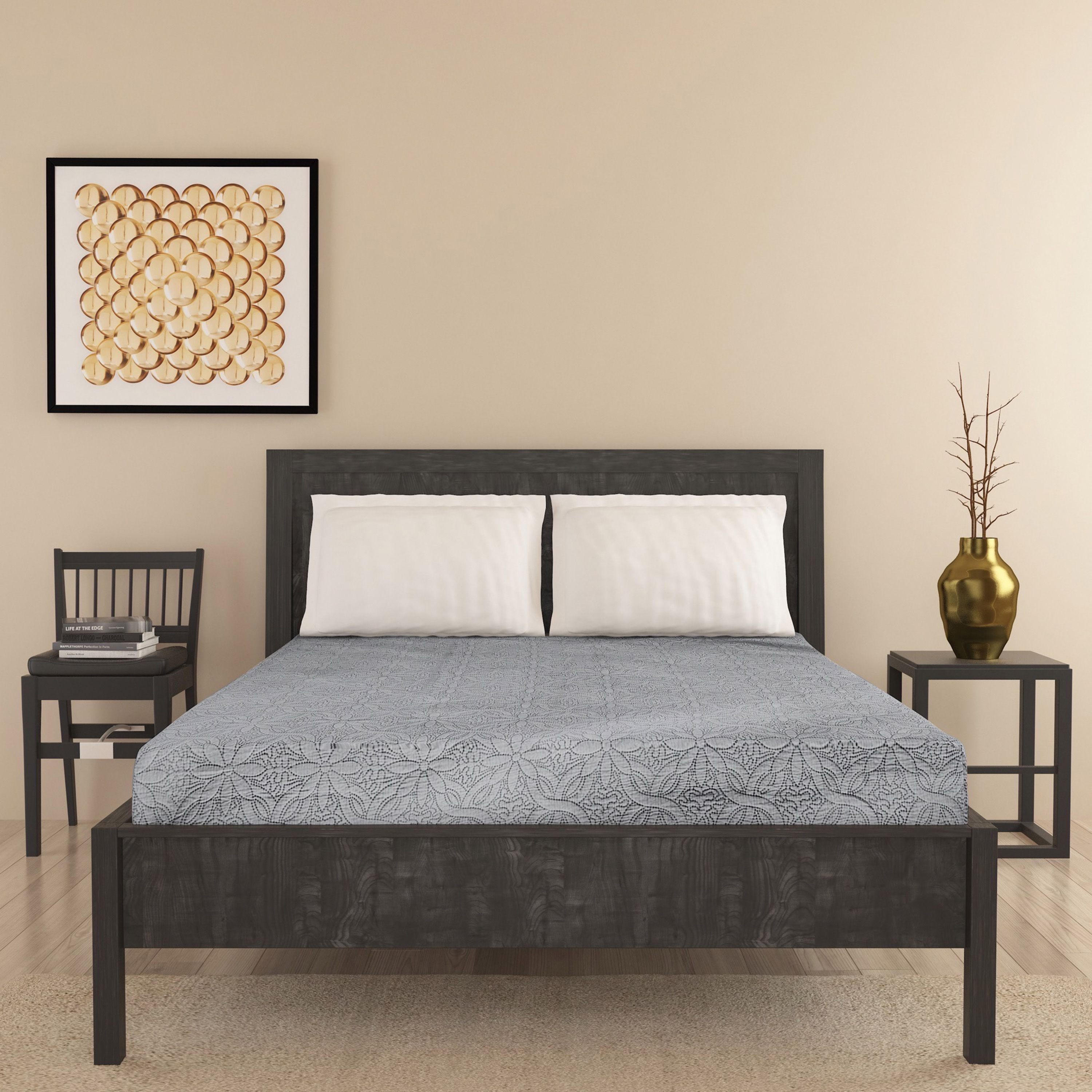 Floral Embroidered King Bedspread - 220x240 cms-household-bedding-comfortersandbedspreads-bedspreads-image-2