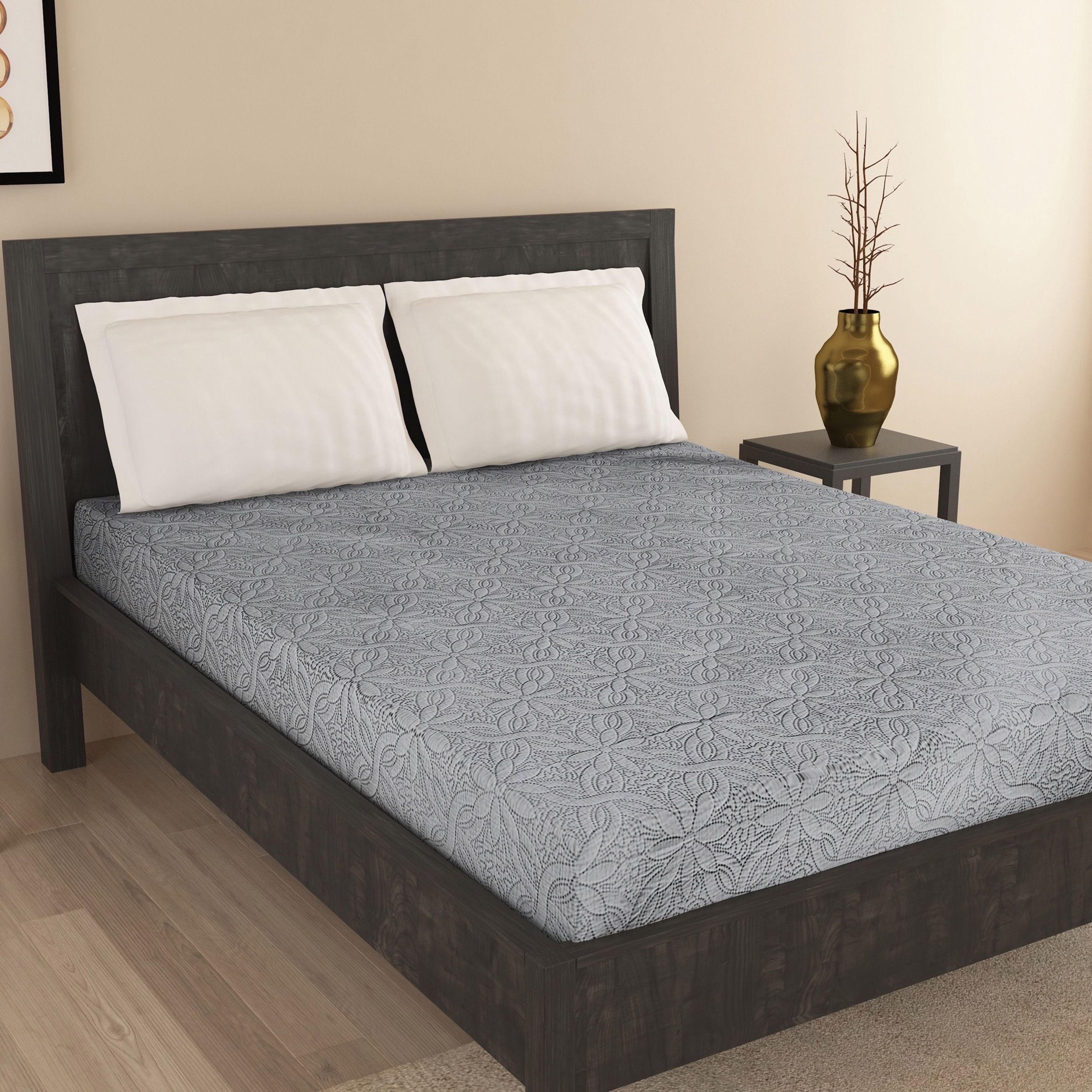 Floral Embroidered King Bedspread - 220x240 cms-household-bedding-comfortersandbedspreads-bedspreads-image-3