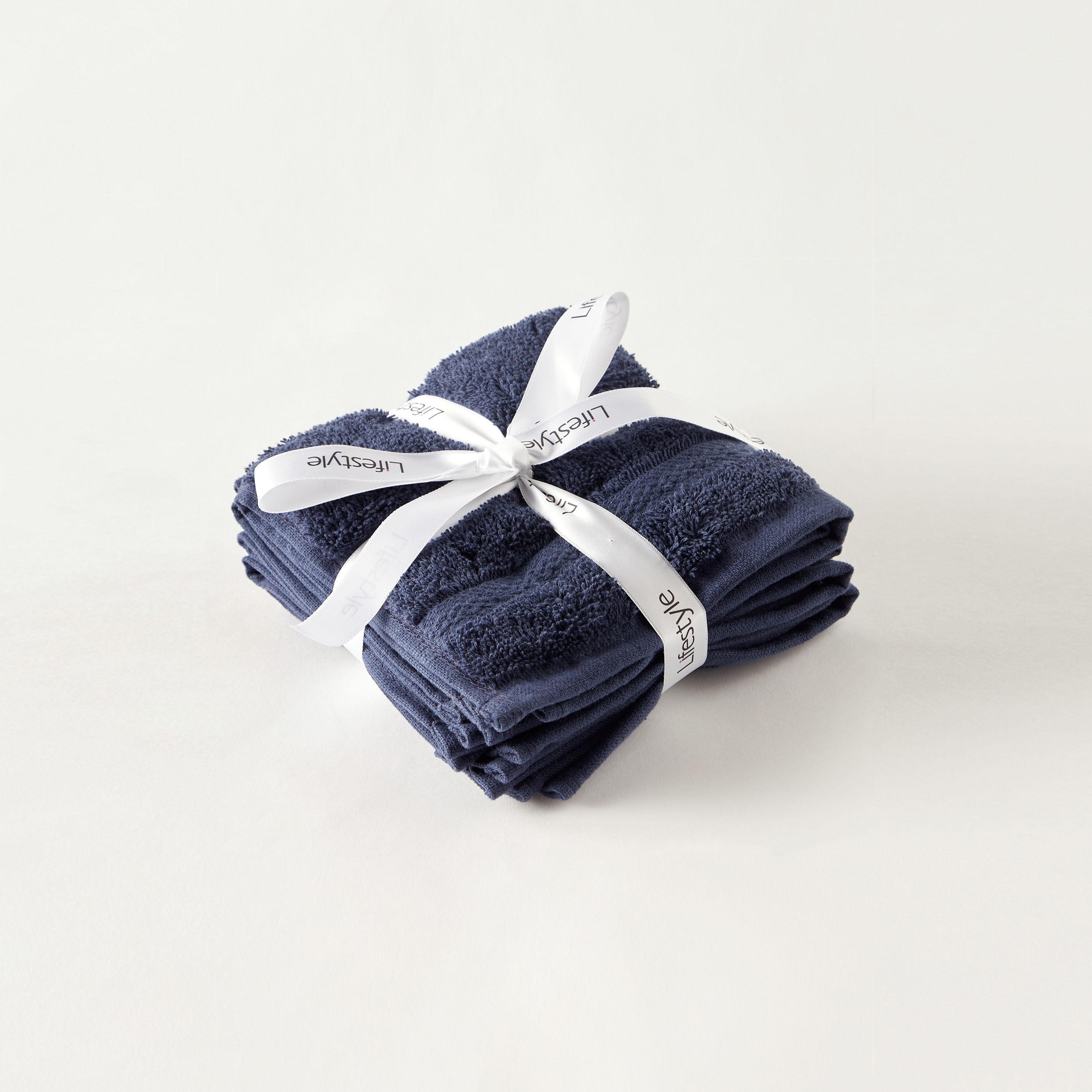 Textured 4-Piece Face Towel Set - 30x30 cms-household-bathandlaundry-bathlinen-towels-image-1