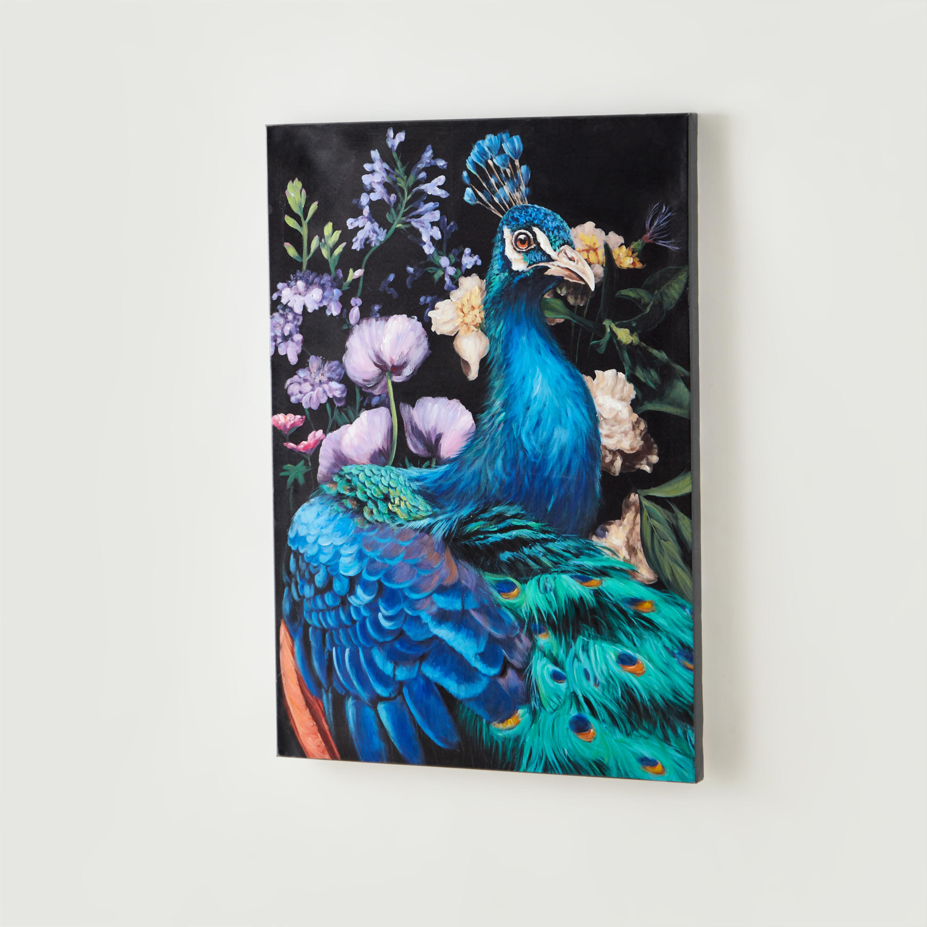 Peacock Print Wall Art - 100x70x4 cms-household-walldecorandmirrors-wallart-image-2