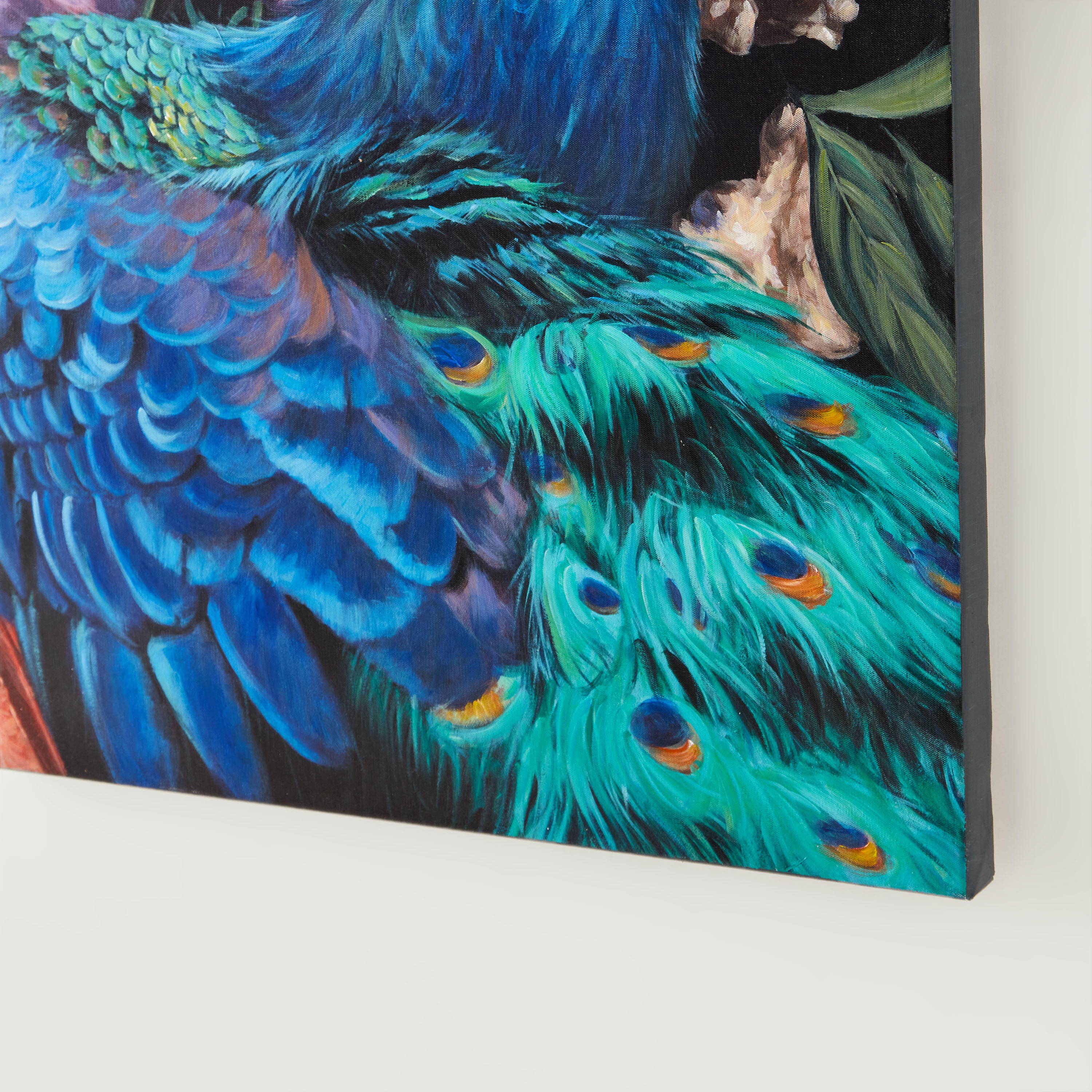 Peacock Print Wall Art - 100x70x4 cms-household-walldecorandmirrors-wallart-image-3