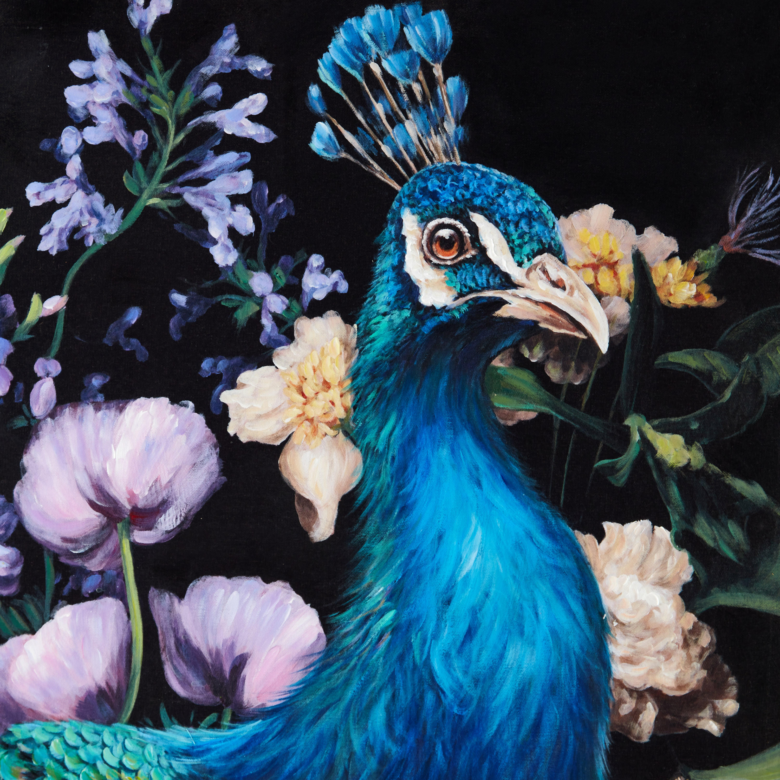 Peacock Print Wall Art - 100x70x4 cms-household-walldecorandmirrors-wallart-image-4