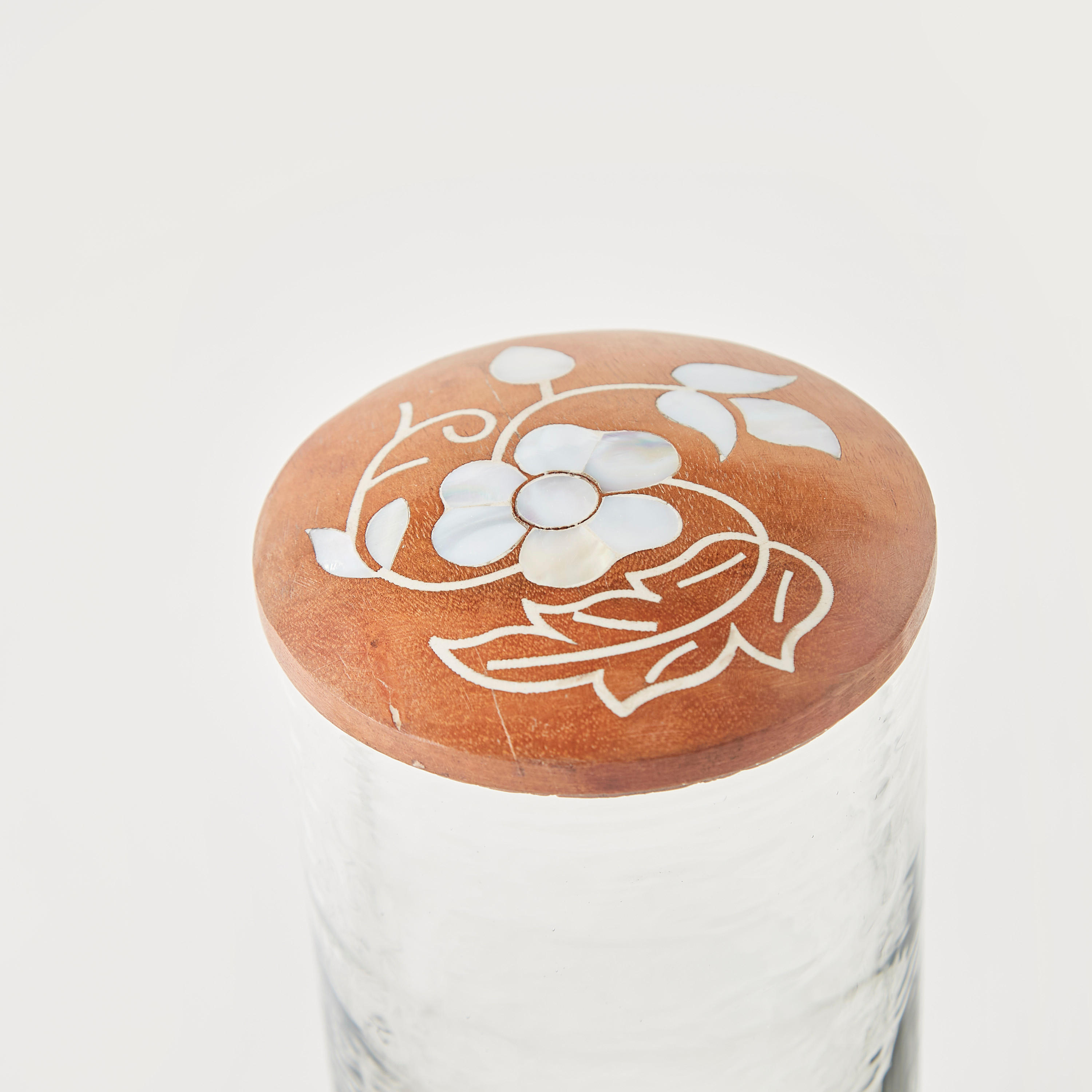 Glass Canister with Wooden Lid - 11x11x17 cms-household-kitchen-foodstorage-containers-image-3