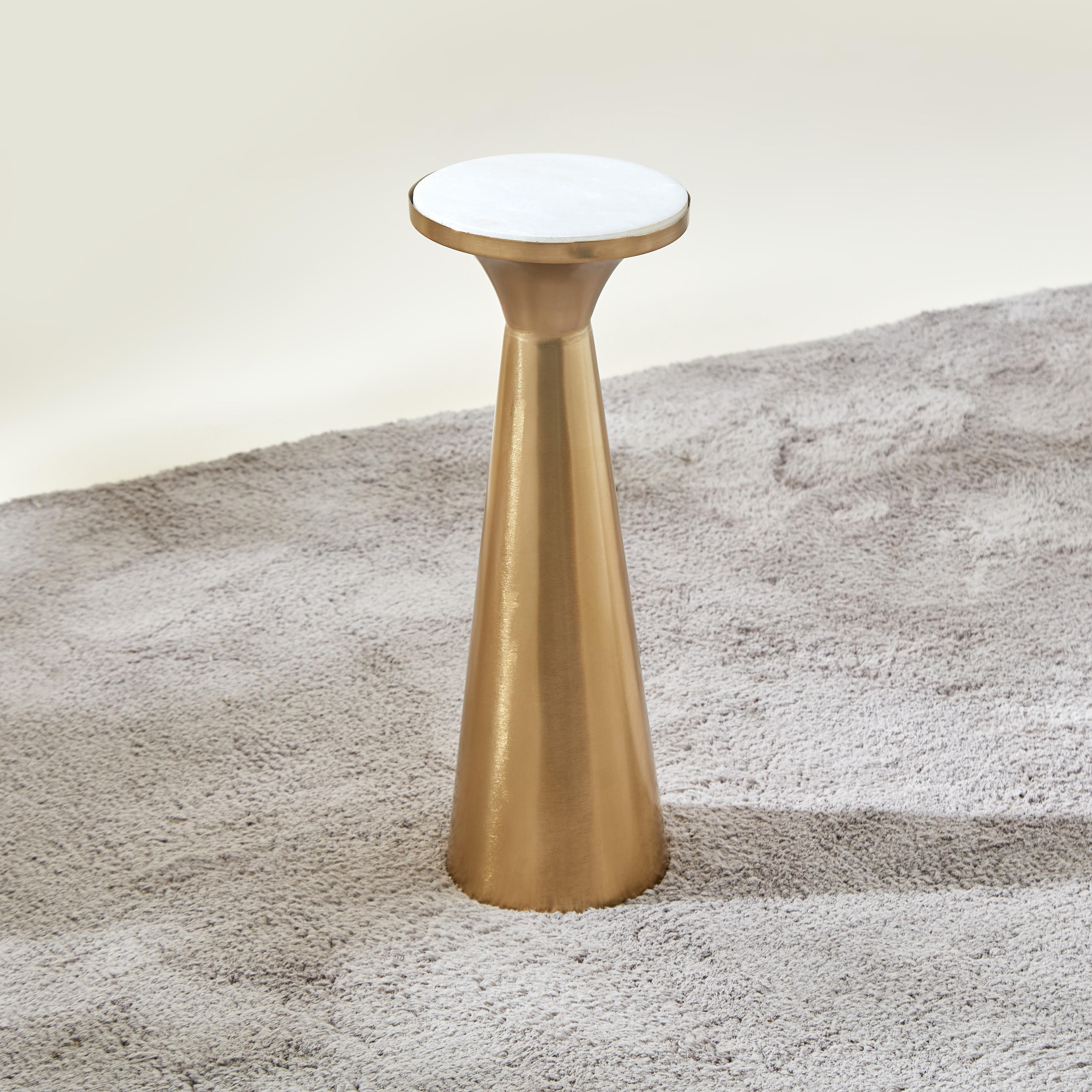 Round Top Metal Accent Table - 20x20x54 cms-furniture-livingroom-sideandendtables-image-1