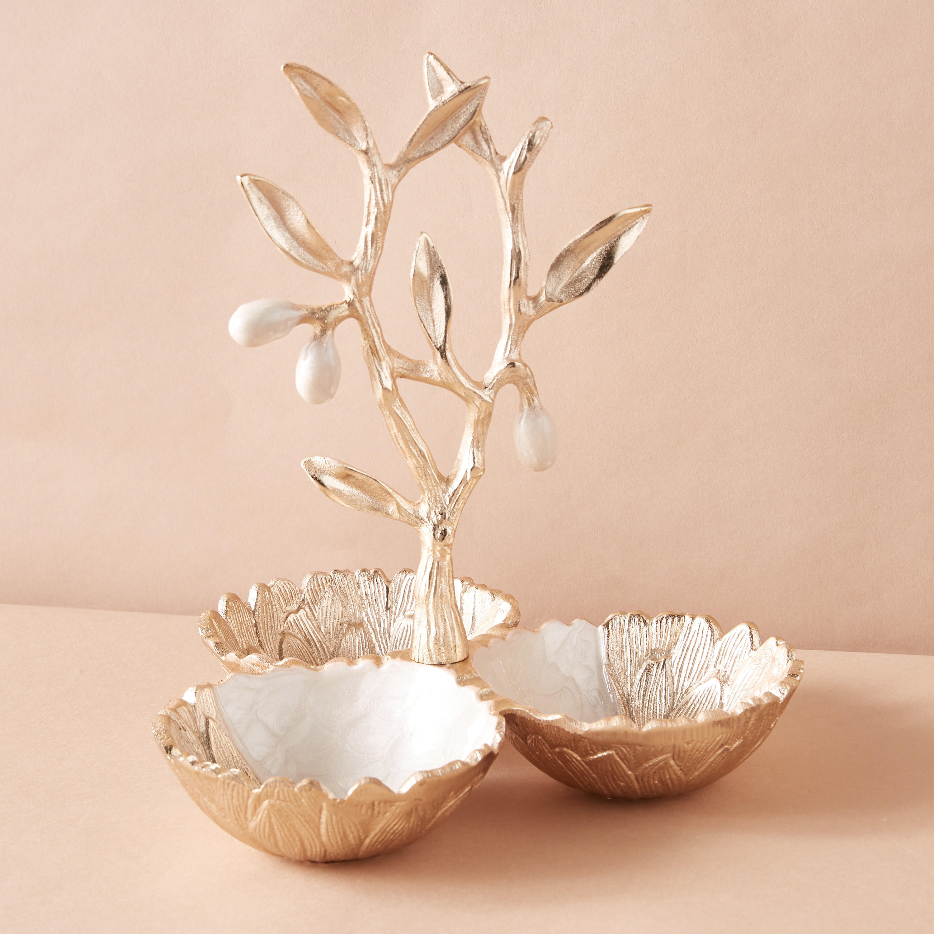 Floral Accented Decorative Nuts Bowl - 23x23 cms-household-dining-dinnerware-bowls-image-2