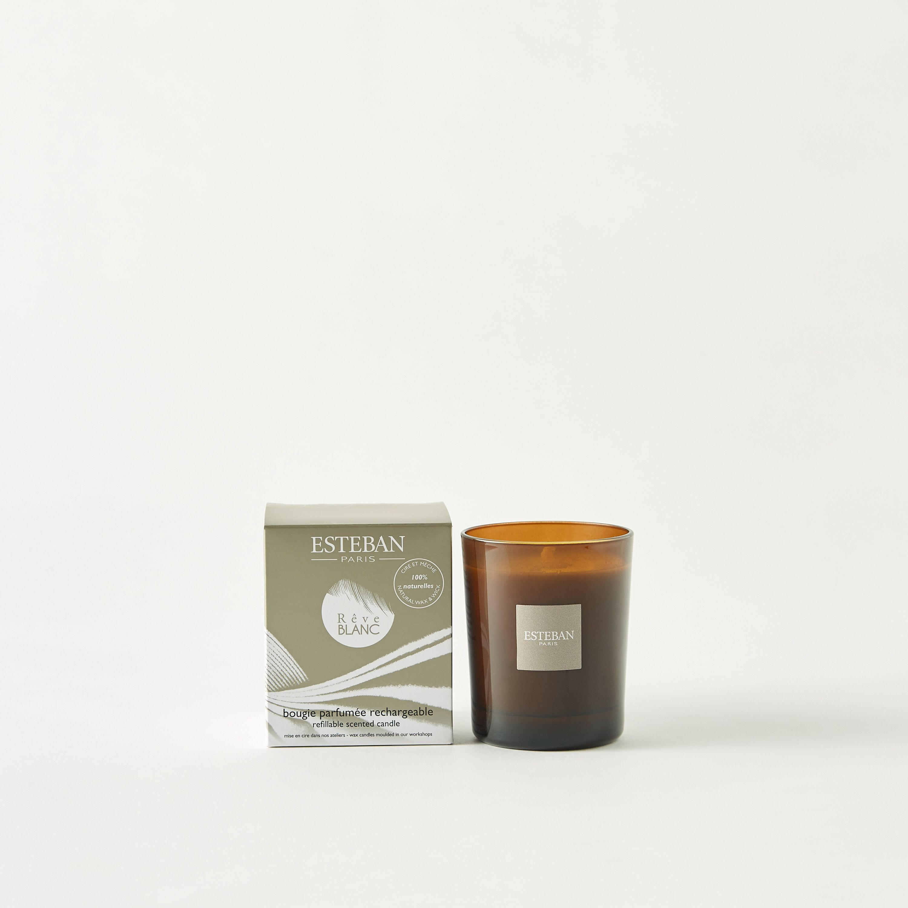 Esteban Reve Blanc Refillable Scented Glass Jar Candle - 170 gms-household-homefragrance-candles-image-1