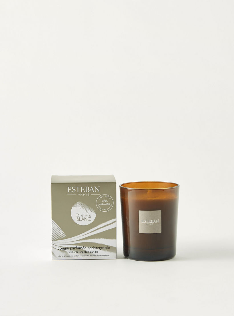 Esteban Reve Blanc Refillable Scented Glass Jar Candle - 170 gms-household-homefragrance-candles-image-1