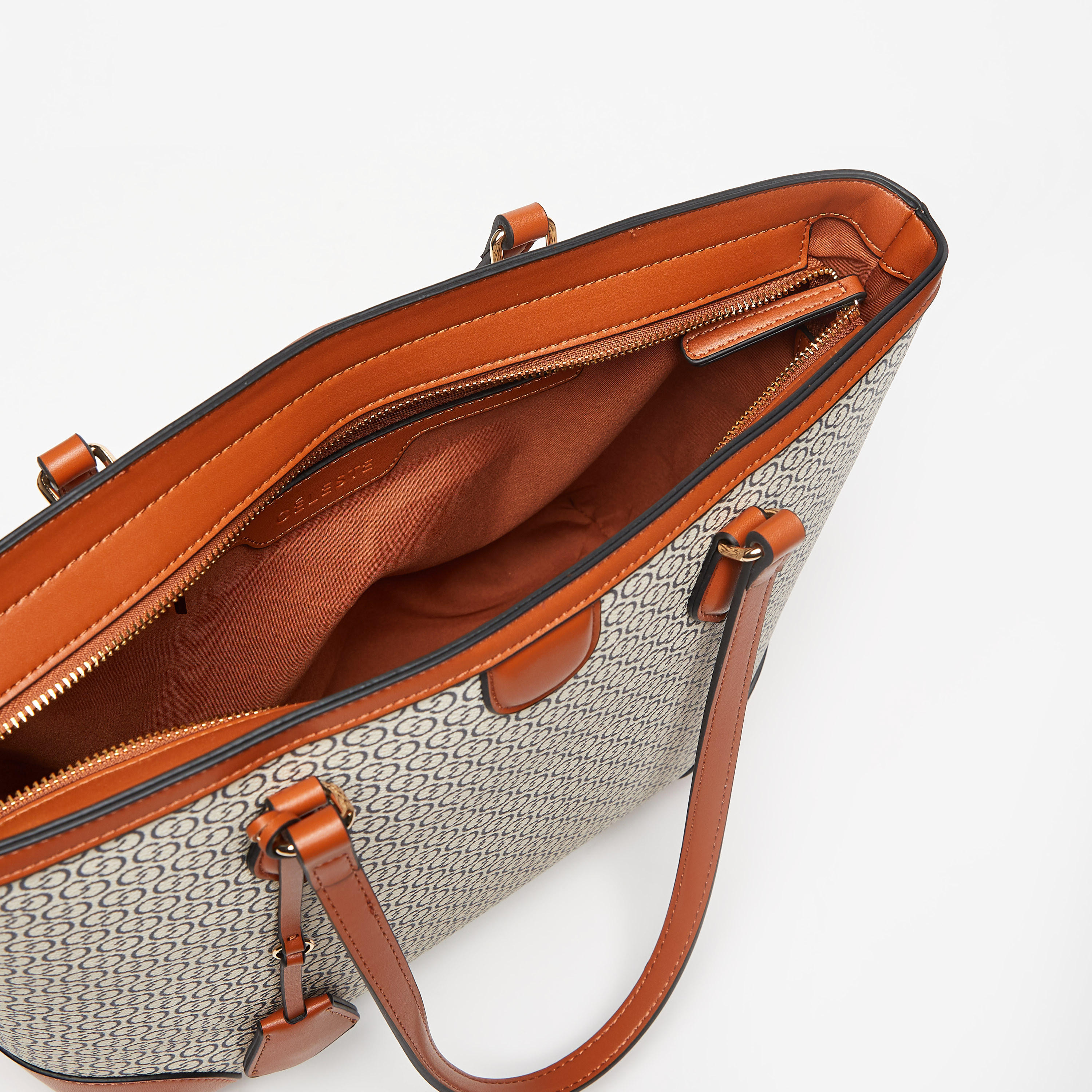 Celeste All Over Monogram Print Tote Bag with Double Handles-women-bagsandwallets-handbags-image-7
