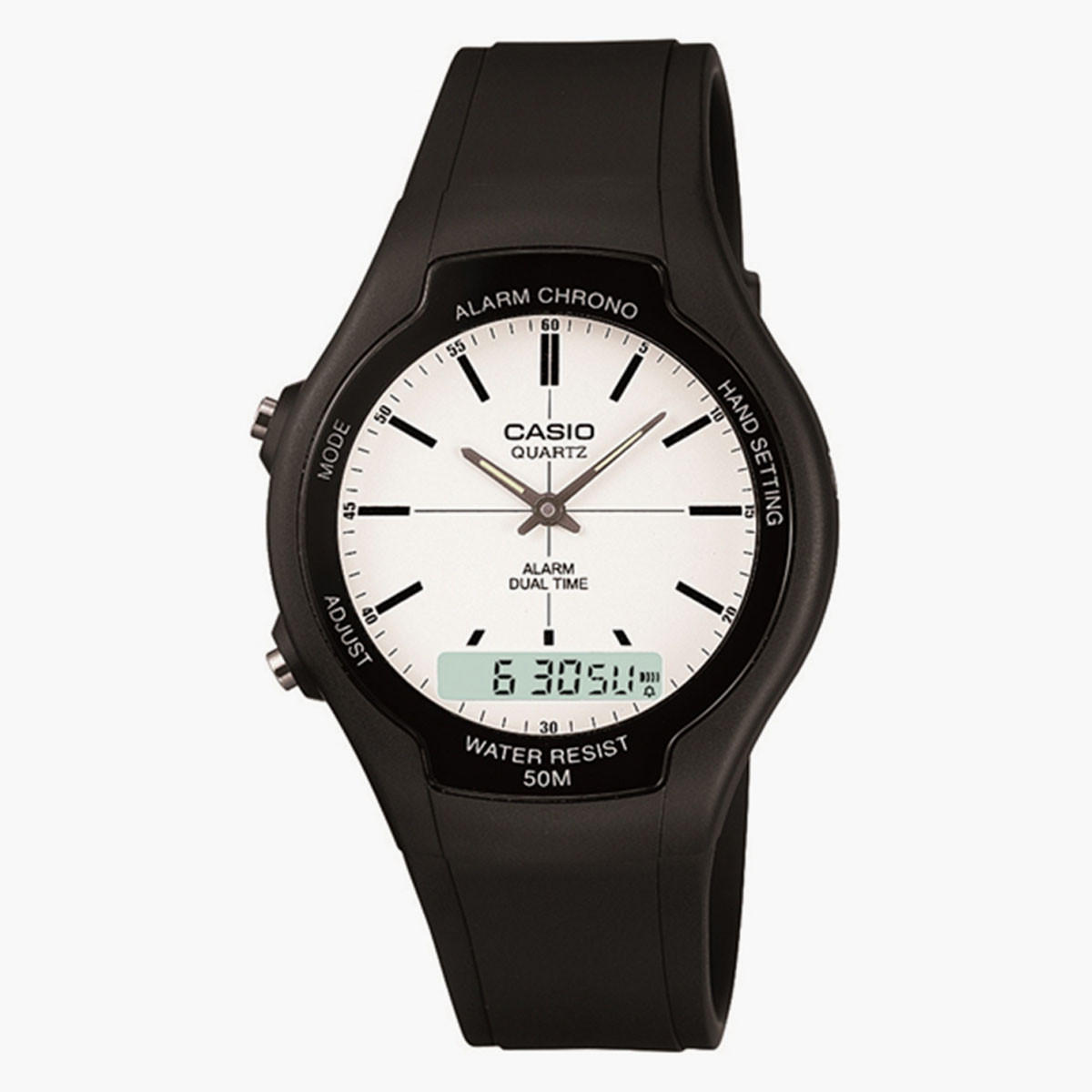 ساعة انالوج-الرقمية من كاسيو بسوار اسود لكلا الجنسين - AW-90H-7EVDF-men-watchesandjewellery-watches-image-1