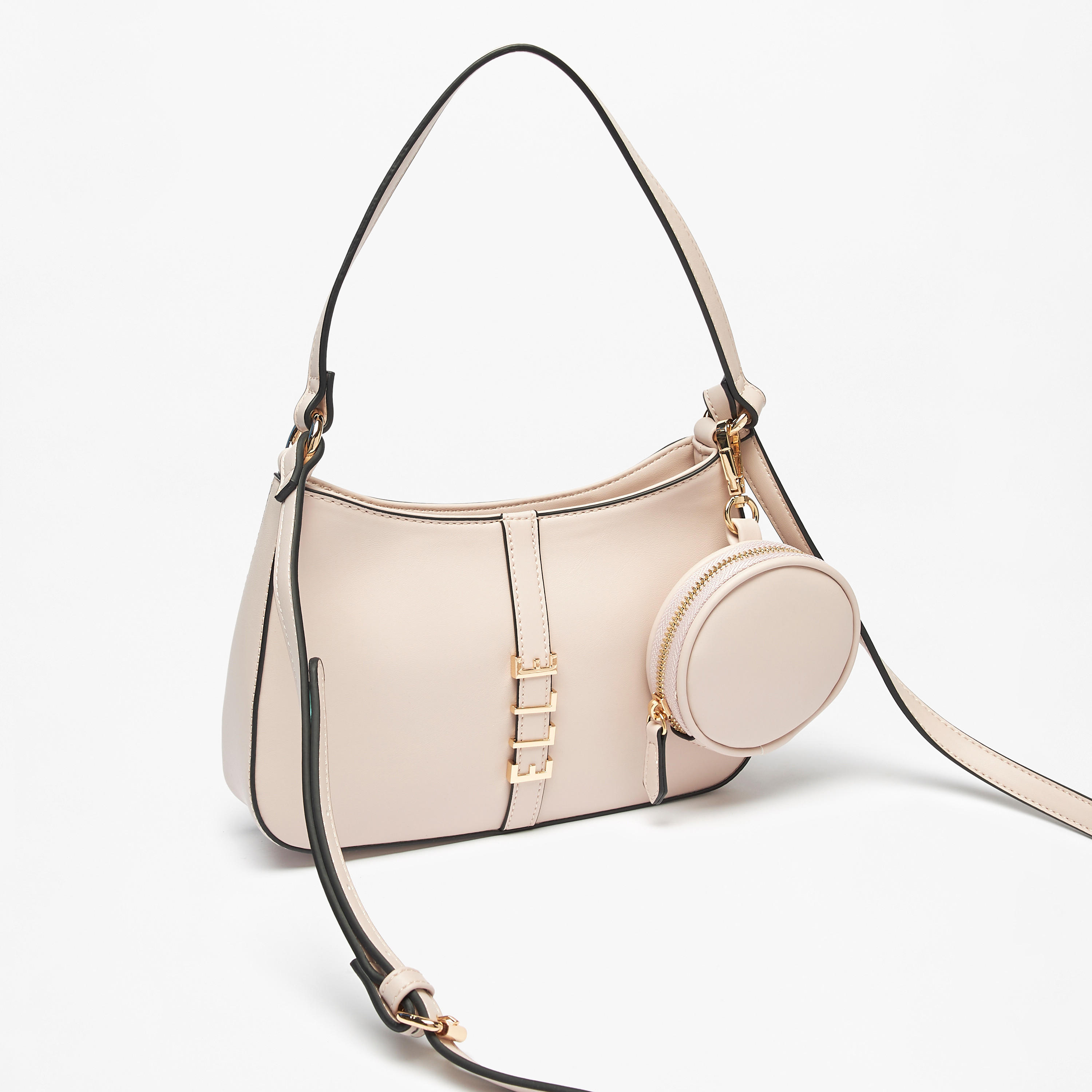 شنطة كتف سادة بحزام قابل للتعديل مع شنطة صغيرة من إيل-women-bagsandwallets-handbags-image-3