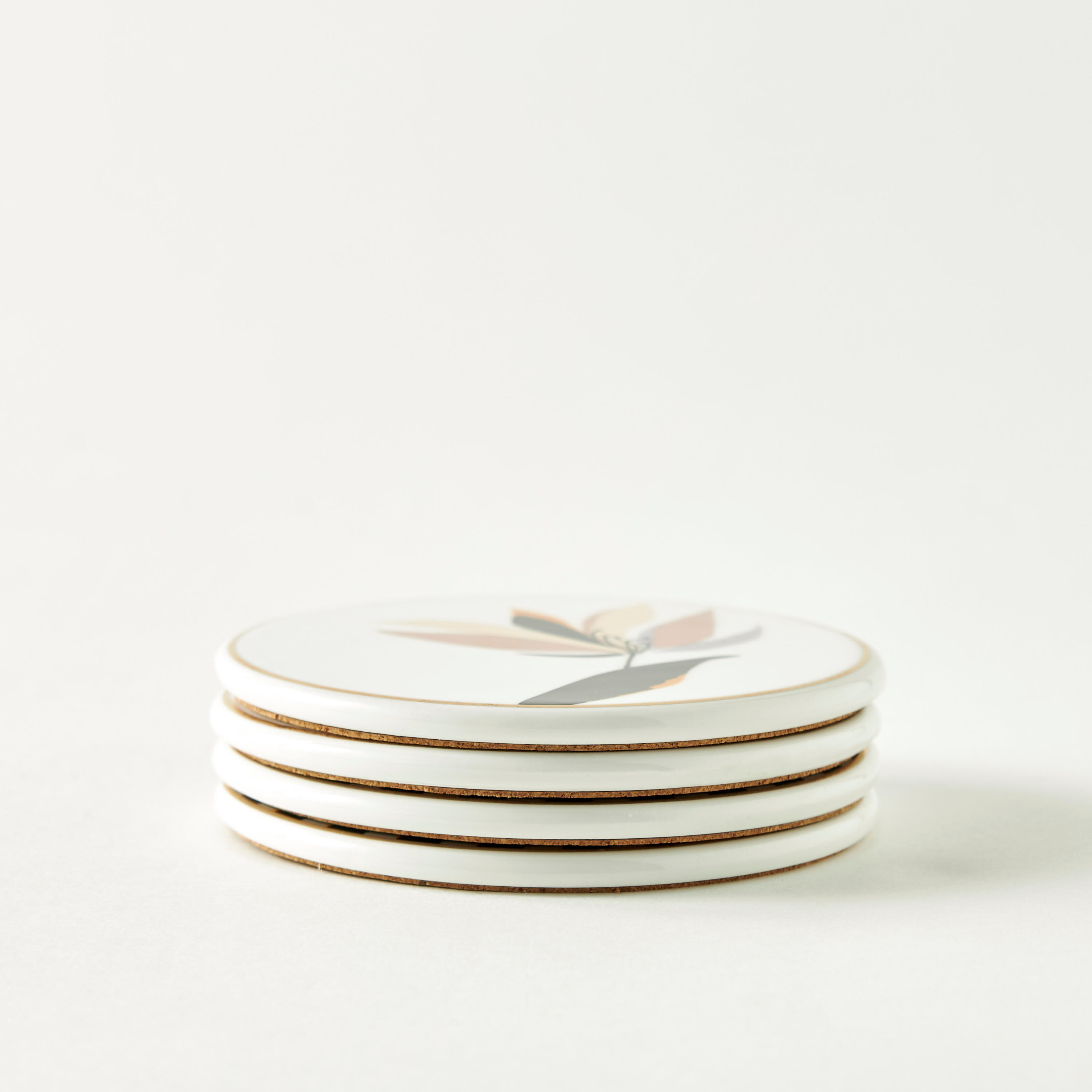 Printed New Bone China Coaster with Cork Back - Set of 4-household-dining-teaandcoffee-teaandcoffeeaccessories-image-1