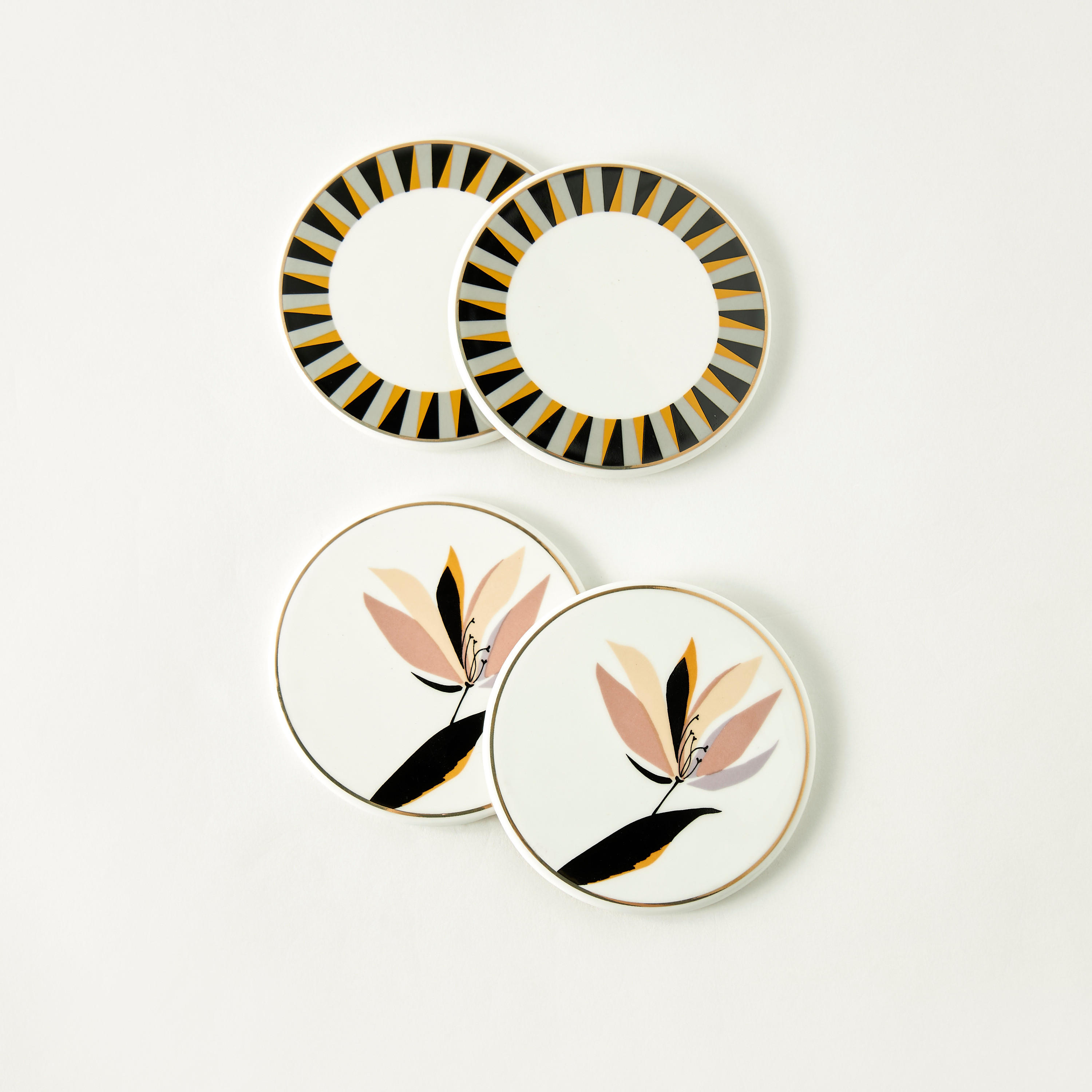Printed New Bone China Coaster with Cork Back - Set of 4-household-dining-teaandcoffee-teaandcoffeeaccessories-image-3