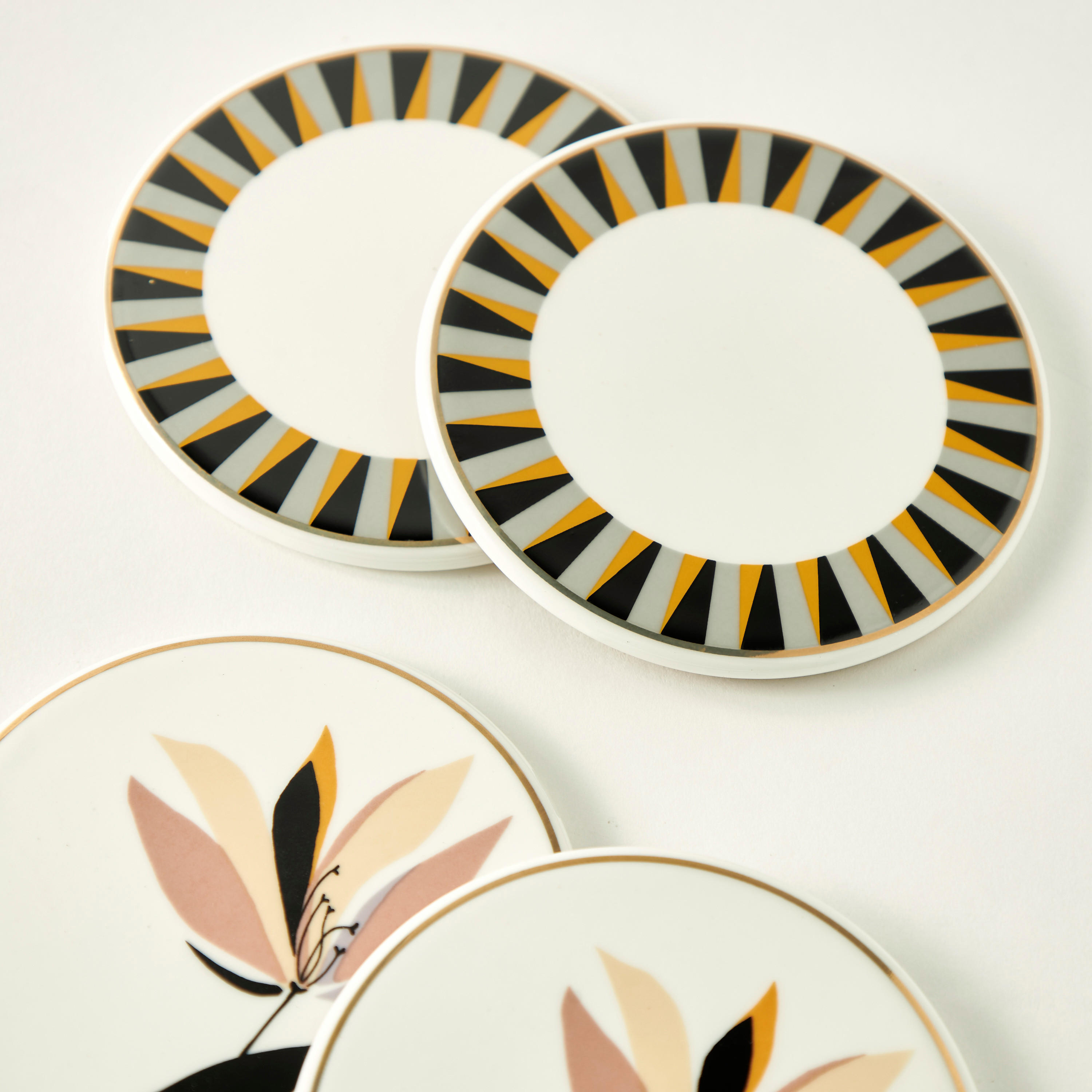 Printed New Bone China Coaster with Cork Back - Set of 4-household-dining-teaandcoffee-teaandcoffeeaccessories-image-4