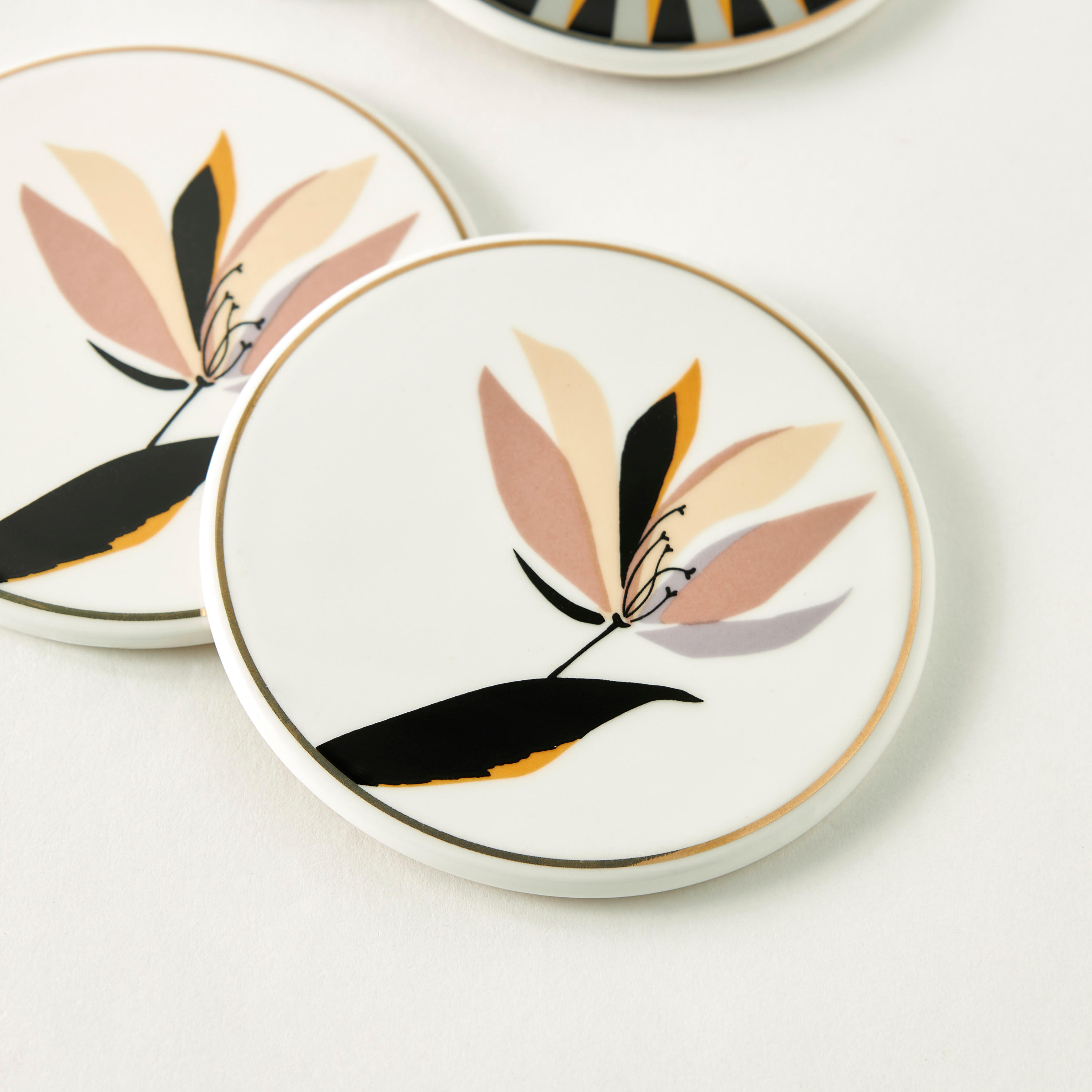 Printed New Bone China Coaster with Cork Back - Set of 4-household-dining-teaandcoffee-teaandcoffeeaccessories-image-5