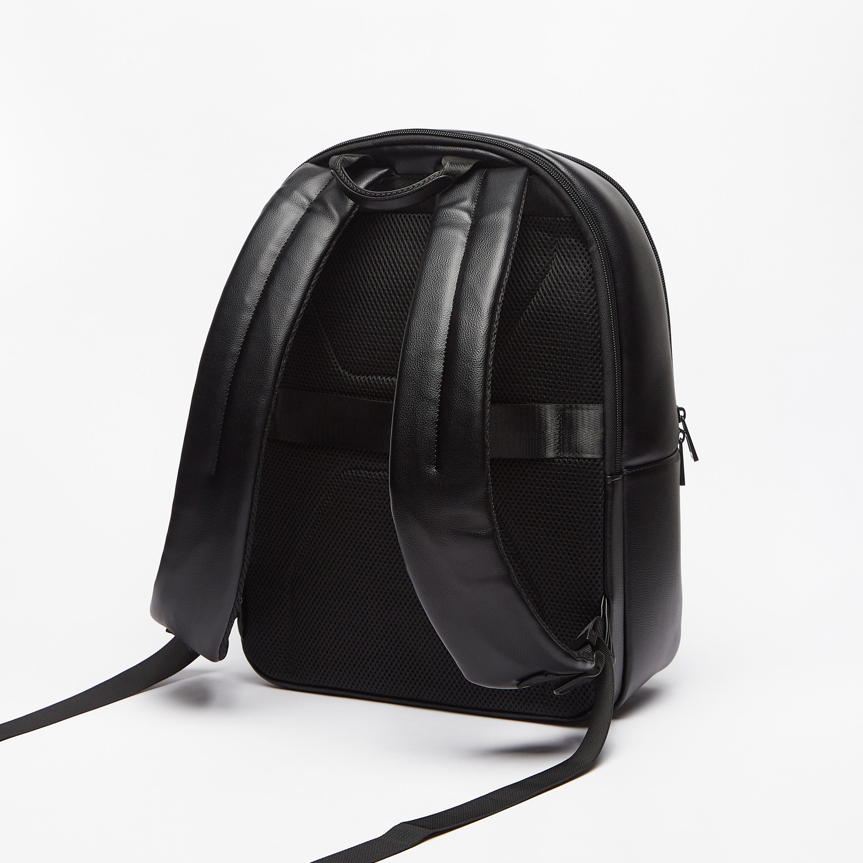 Duchini Solid Backpack with Zip Closure and Adjustable Straps-men-bags-image-2